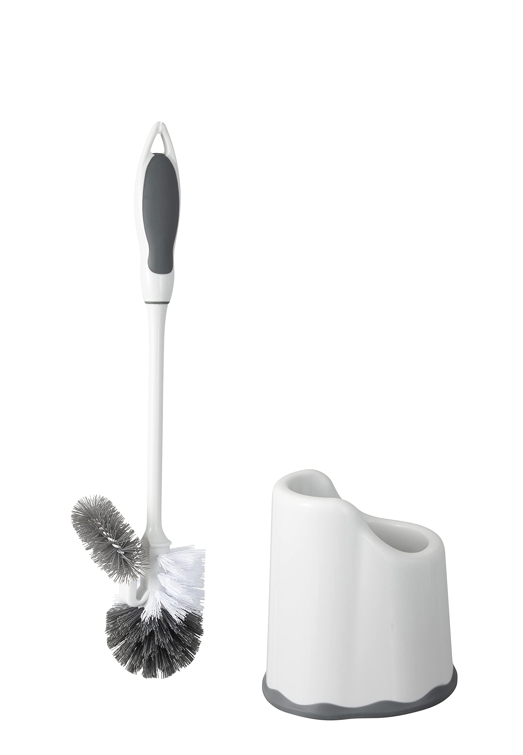 Superio Toilet Bowl Brush And Holder With Under Rim Cleaner For Bathroom, Toilet Brush And Caddy With Non Scratch Bristles And U