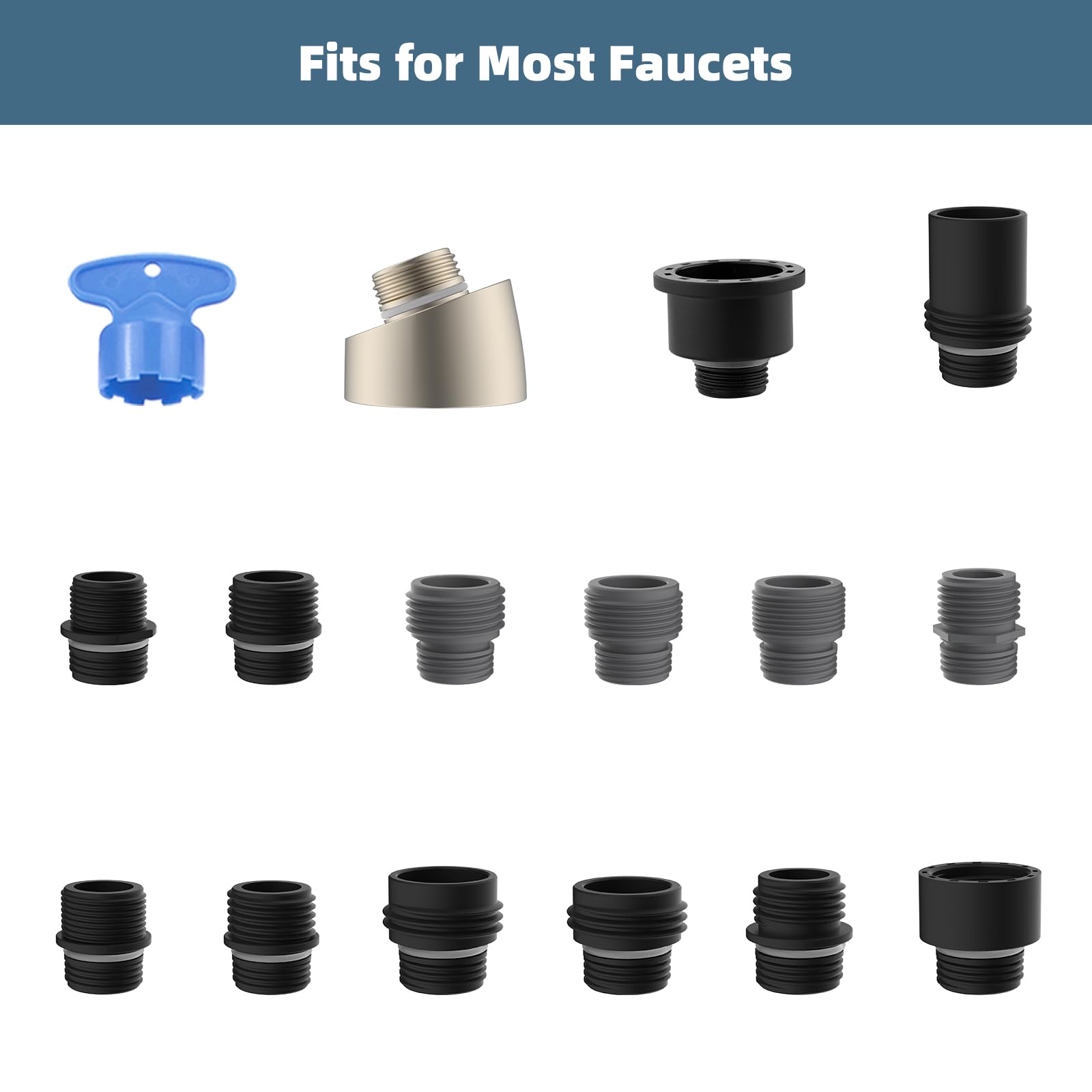 Pull Down Spray Head 3 Modes For Kitchen Faucet, Kitchen Sink Faucet Sprayer Nozzle Replacement Part With 9 Adapters, Kitchen Fa