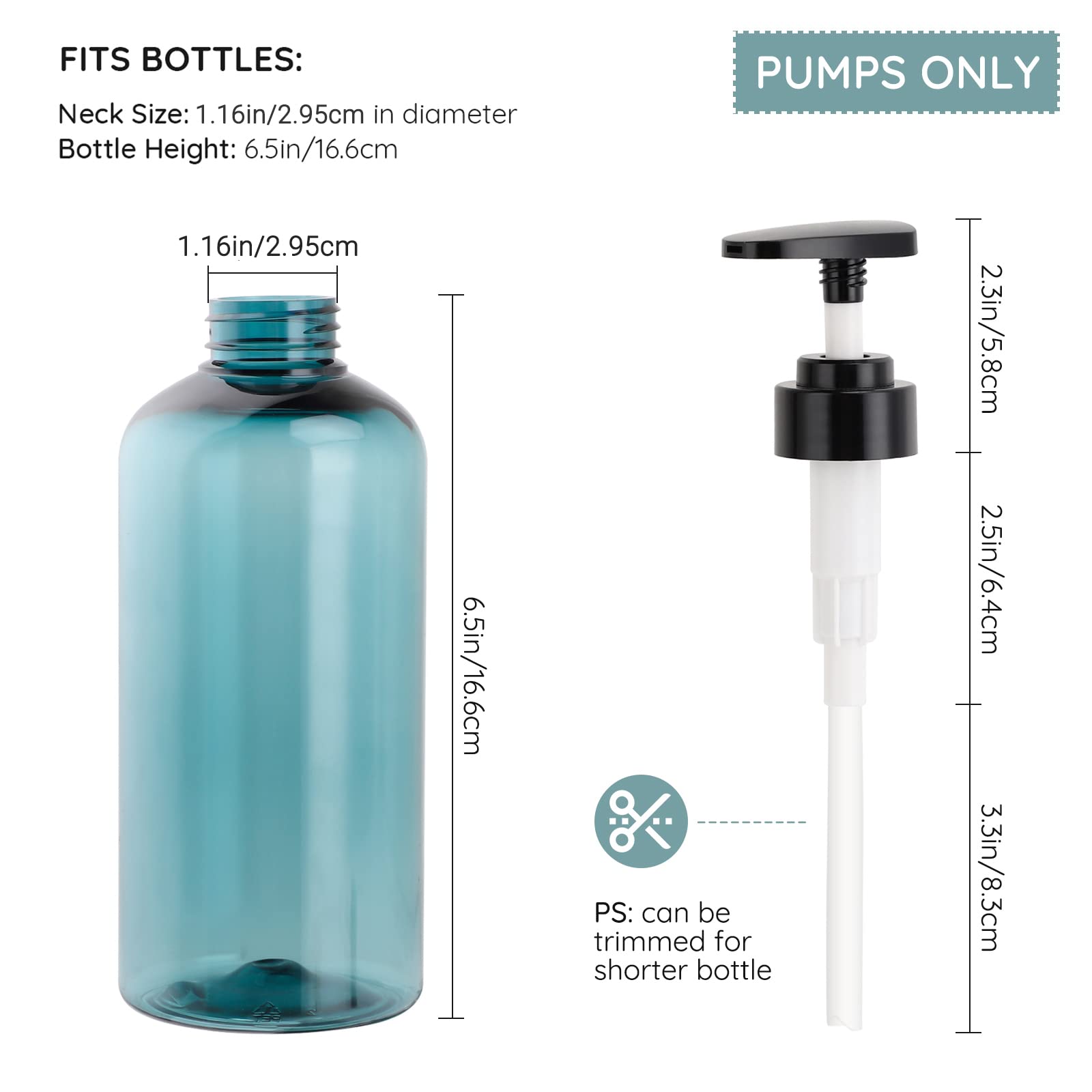 Lotion Dispenser Pump Head, Segbeauty 3 Pack Shampoo Shower Bottle Pump Replacement, Empty Refillable Bottle Tube Pump Top For S