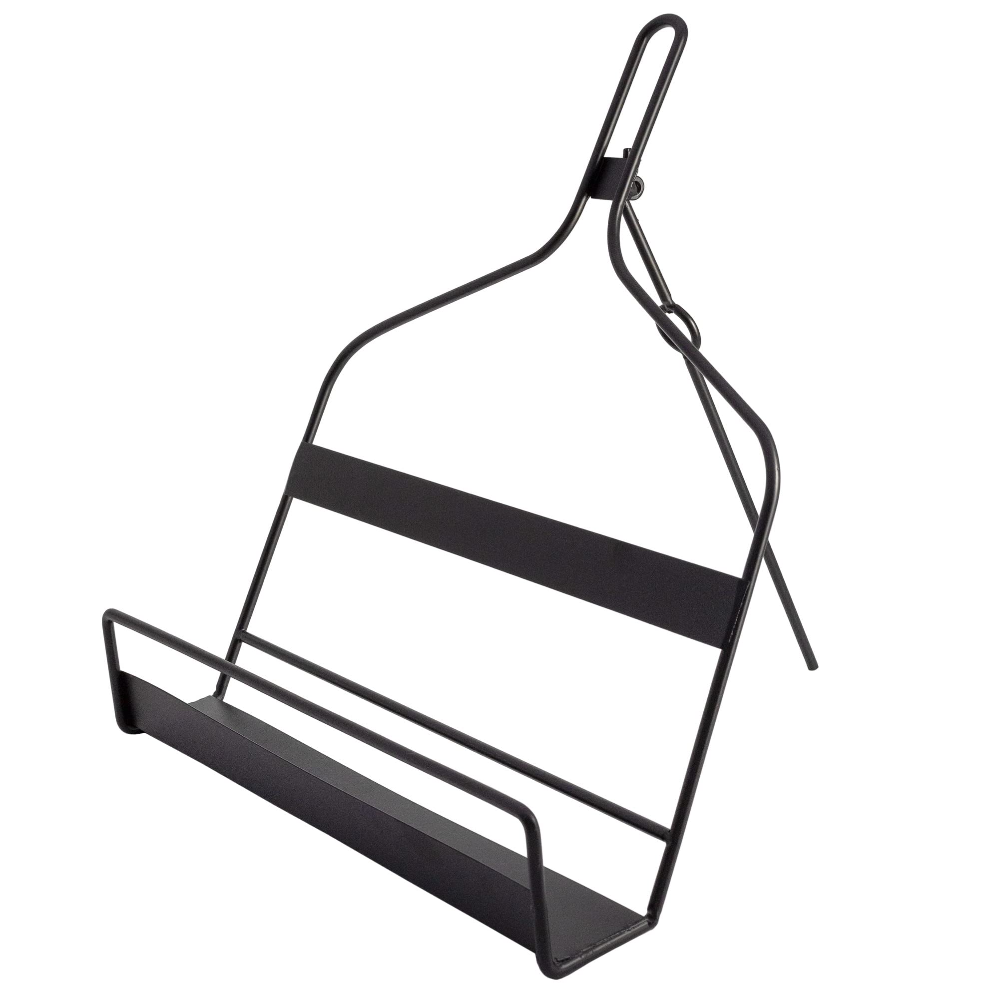 Auldhome Rustic Black Metal Cookbook Stand; Vintage Recipe Holder For Cooking And Baking