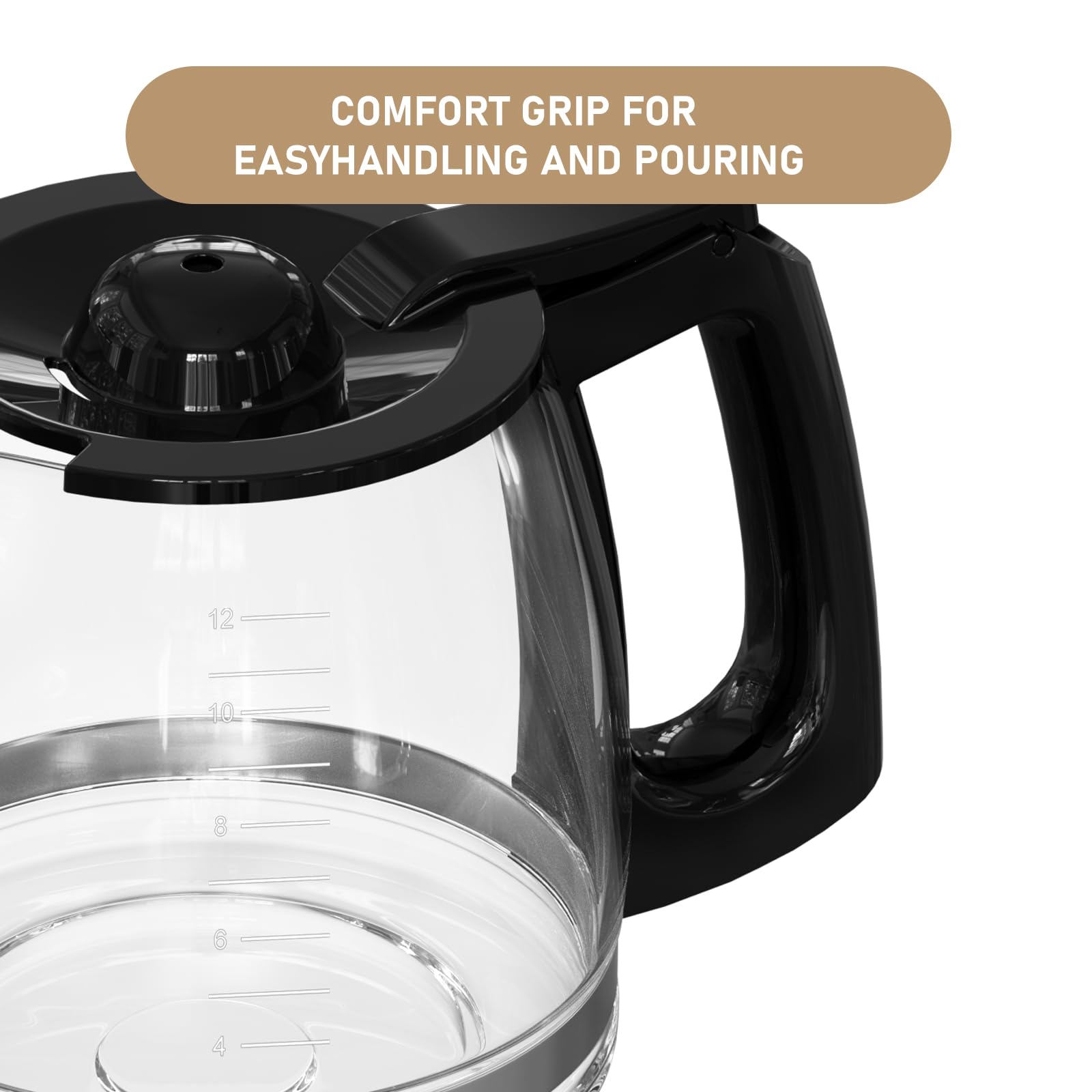 12-Cup Replacement Coffee Carafe Compatible With Hamilton Beach Coffee Maker Pot 49902, 49915, 49905C, Cm4309, 49317, 49467, 496