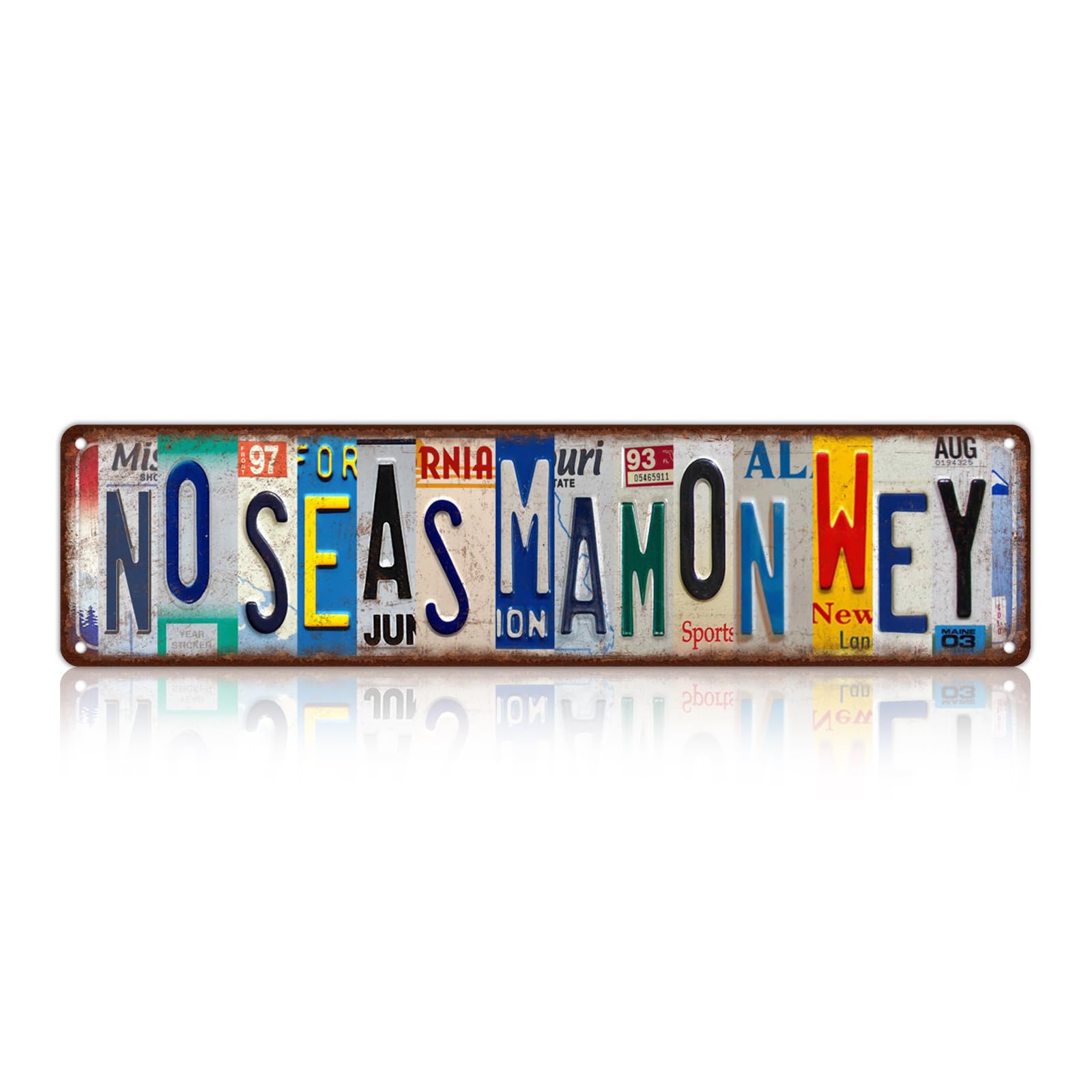 Vintage No Seas Mamon Wey Wall Decor Street Signs Mexico Metal Tin Signs 16 x 4 Inches