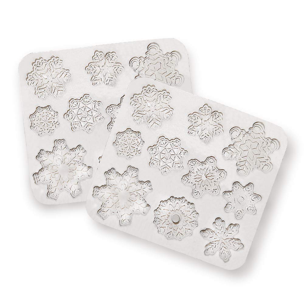 2 Pcs Fondant Silicone Molds, Cnymany 20 Cavity 3D Christmas Snowflake Mould Sugarcraft Cake Decoration Cupcake Topper Crafting
