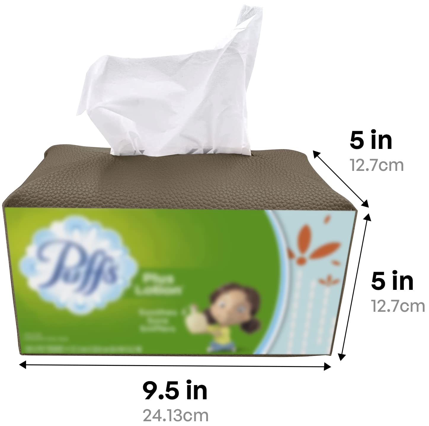 Carrotez Tissue Box Cover, [Refined] Modern Pu Leather Rectangular Tissue Box Holder - Decorative Holder/Organizer For Bathroom