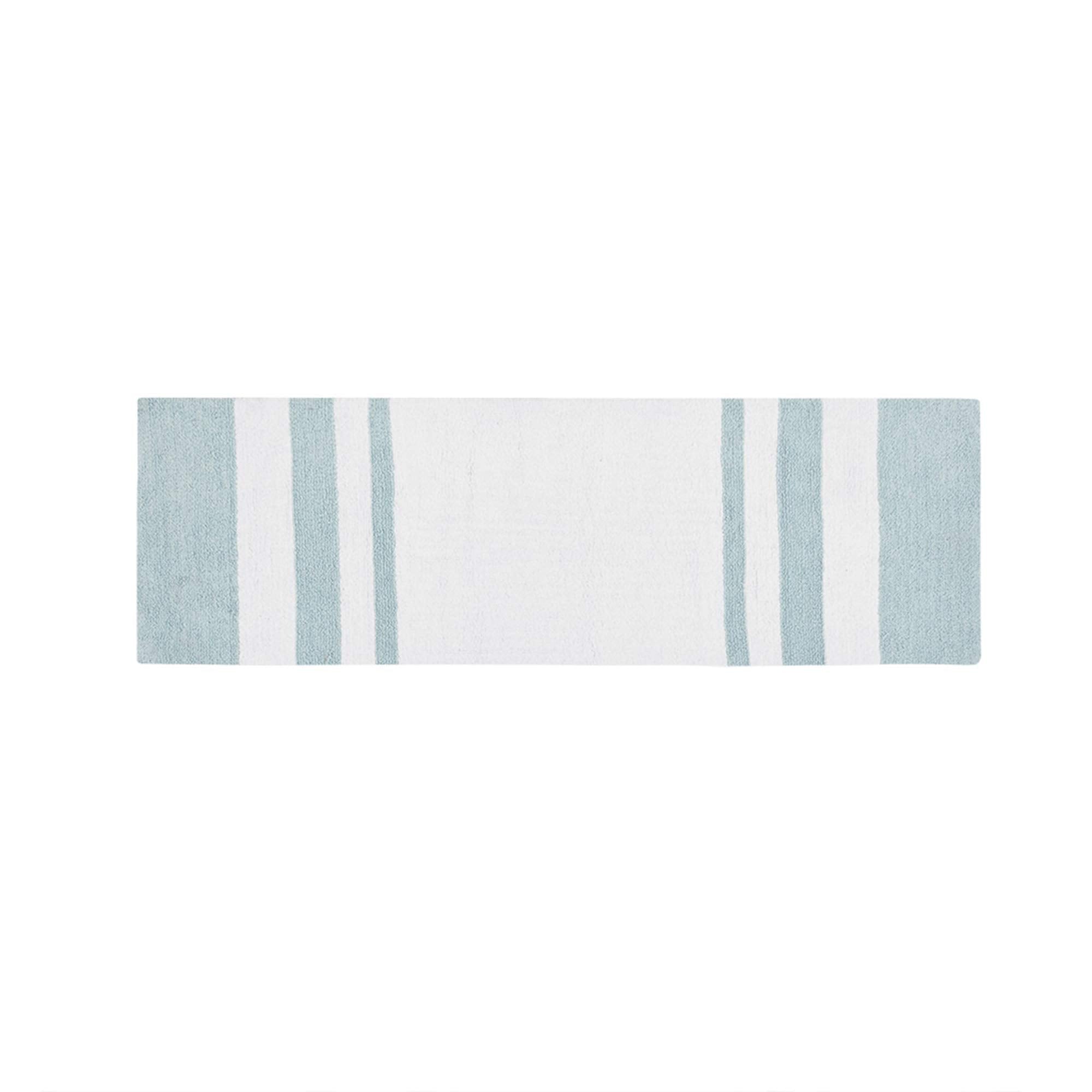 Madison Park Reversible Spa Cotton Bath Rug 100%-Cotton Striped Ultra Soft Water Absorbent, Fast Drying, Bath-Mats, Non-Slip Abs