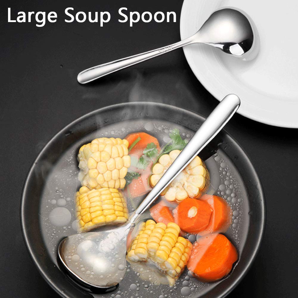 Qualizon Mini Ladle - 18/8 Stainless Steel Deep Soup Spoon, 6.7inch Short Handle, Silver, Model 8541930494