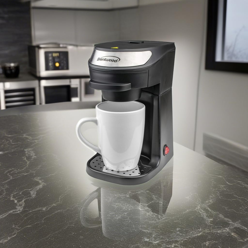 Brentwood Ts-111Bk Single Serve Coffee Maker With Mug, 1 Milliliters, Black
