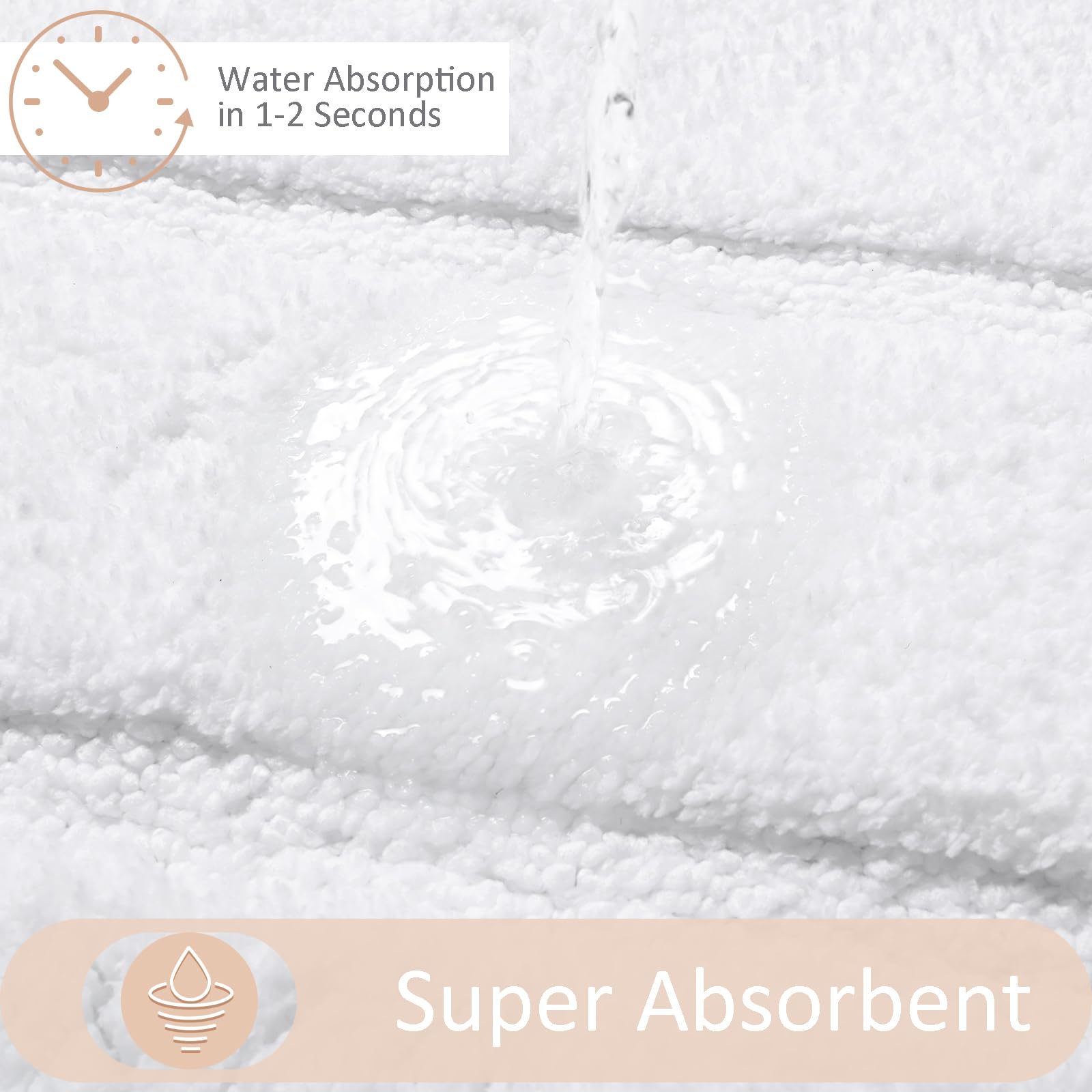 Homore White Bathroom Rugs, 24X60 Inch Long Bathroom Runner Rug, Soft And Absorbent Microfiber Bath Runner Rug, Tpr Backing Non