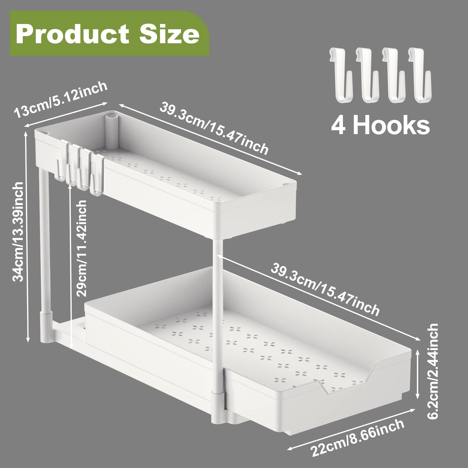 Minimalist Studio Under Sink Organizers And Storage, L-Shape Kitchen Bathroom Organization, 2-Tier Sliding Storage Under Bathroo