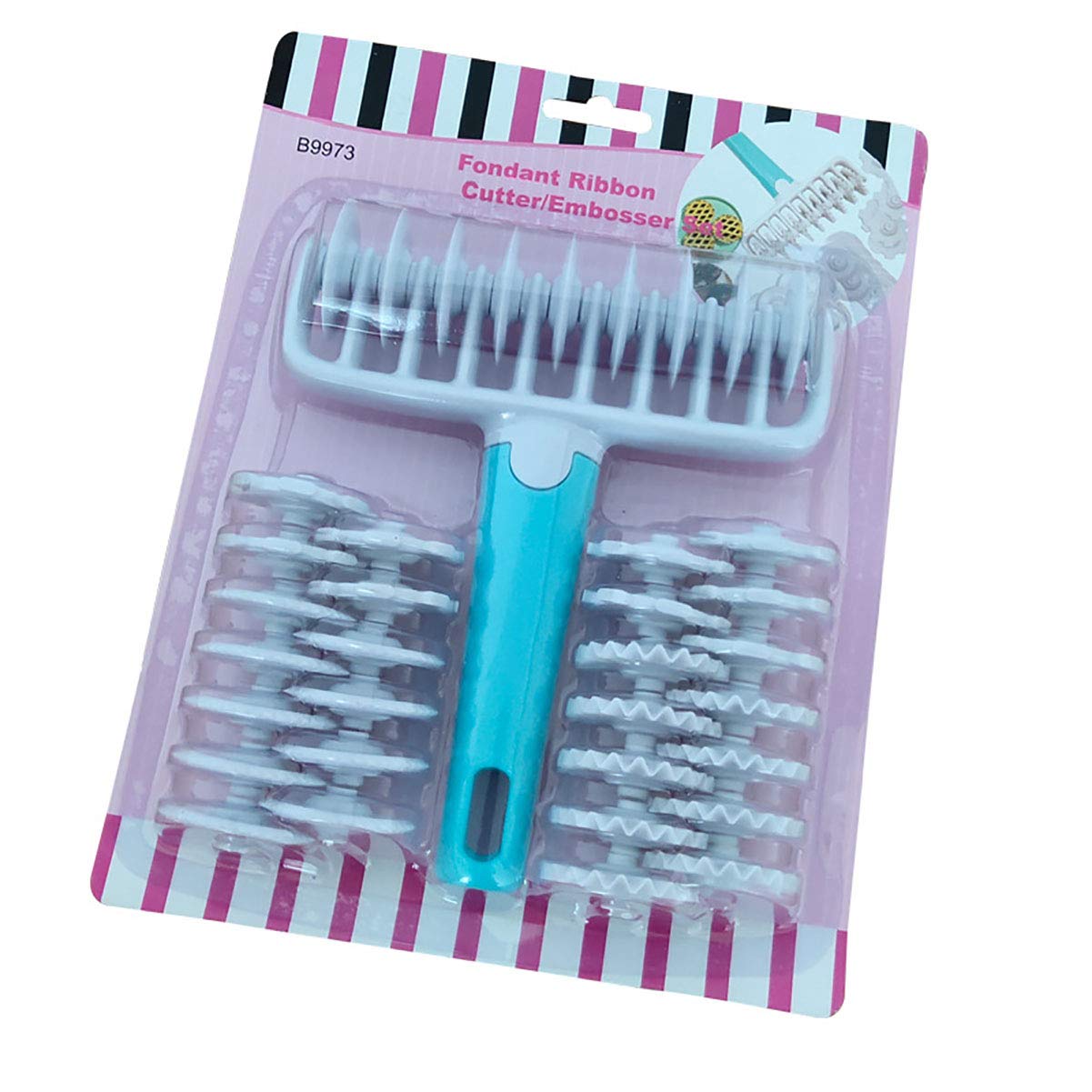 UpTuoLi Lattice Roller Cutter Set - 37pcs Plastic Dough & Pastry Tools, Blue/White, Includes Fondant & Pizza Cutters