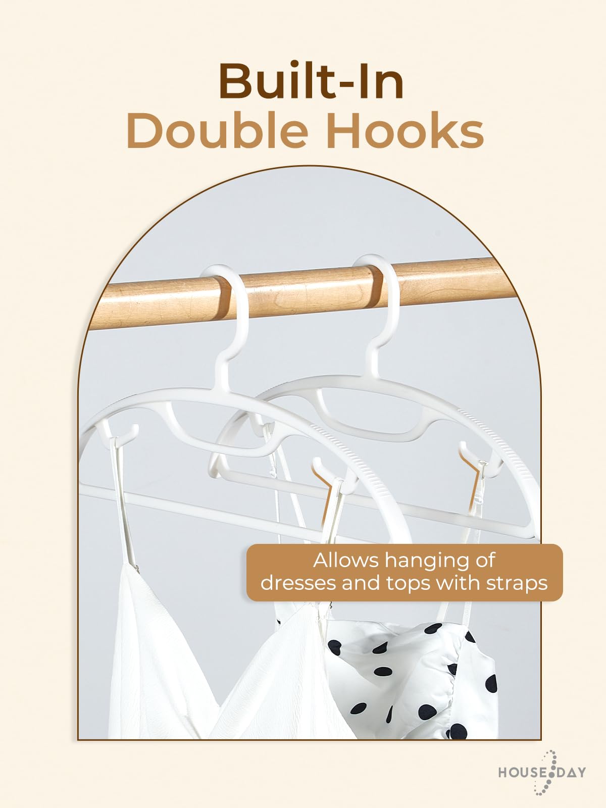 House Day White Plastic Clothes Hangers, Heavy Duty Coat Hangers 36 Pack, Premium Thick Wide Shoulder Suit Hanger With Non-Slip