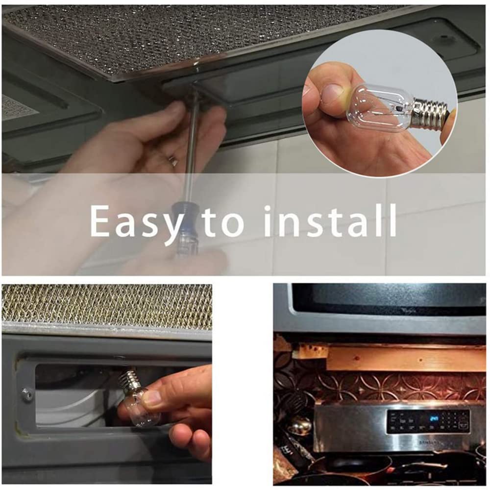 8206232A Microwave Oven Light Bulbs,6 Pack 40W 125V E17 Under Hood Microwave Oven Light Replacement Parts,Exact Fit For Whirlpoo