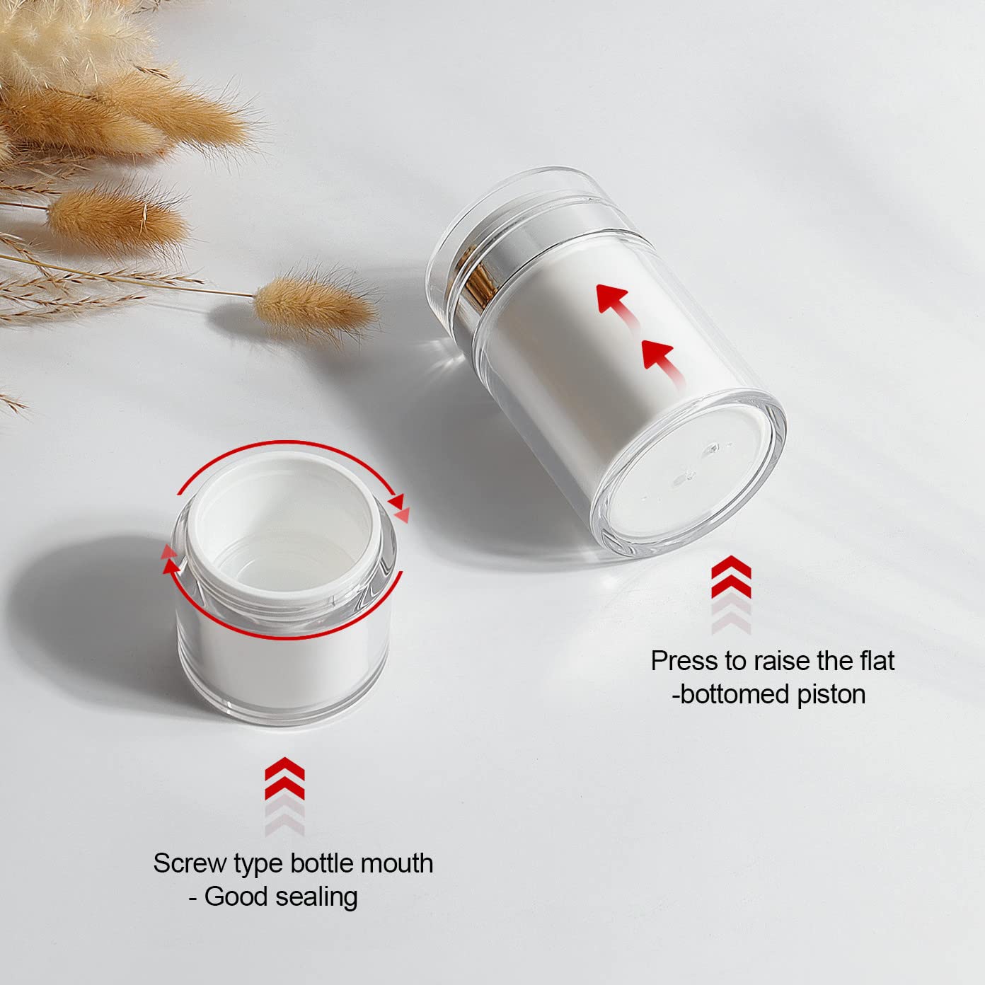 Airless Pump Jar - 3.5 Oz Moisturizer Pump Dispenser Drunk Elephant Container, Pump Jars For Lotions And Creams, Empty Cream Sub