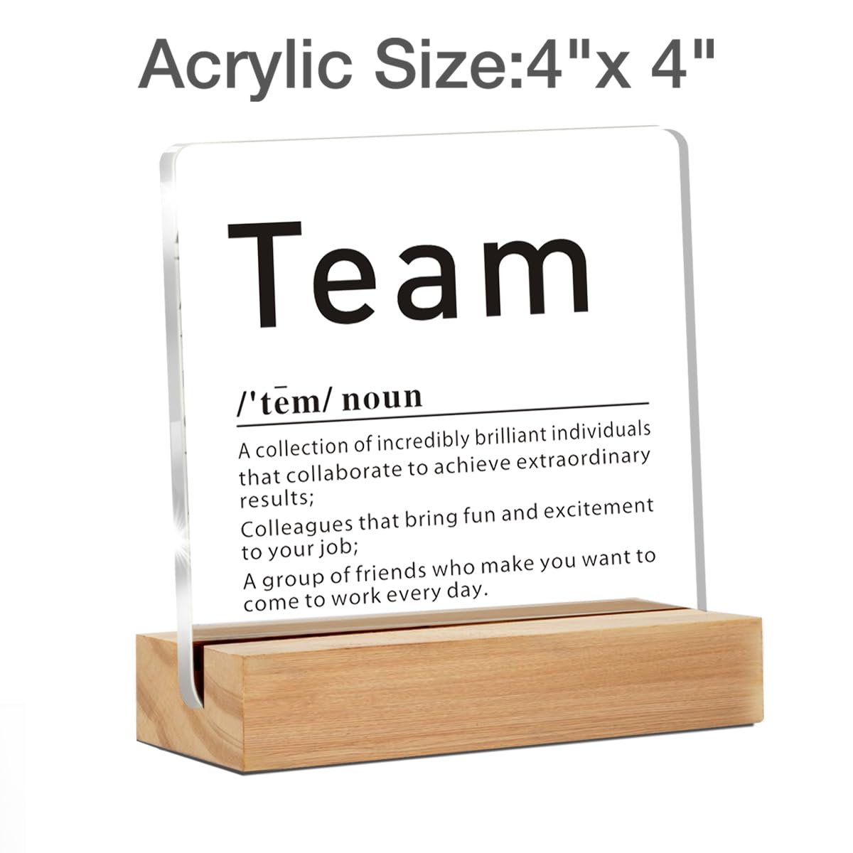 Brkpy Office Gifts for Women & Men, Work Decor, Team Definition Clear Acrylic Sign, Grinch Office Decorations for Desk & Table