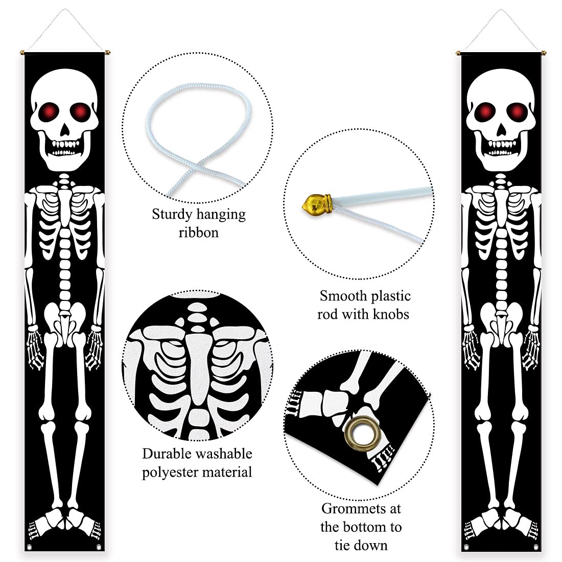 Allenjoy Halloween Skull Soldier Porch Sign Door Banner For Day Of The Dead Trick Or Treat Baby Shower Birthday Party Supplies D