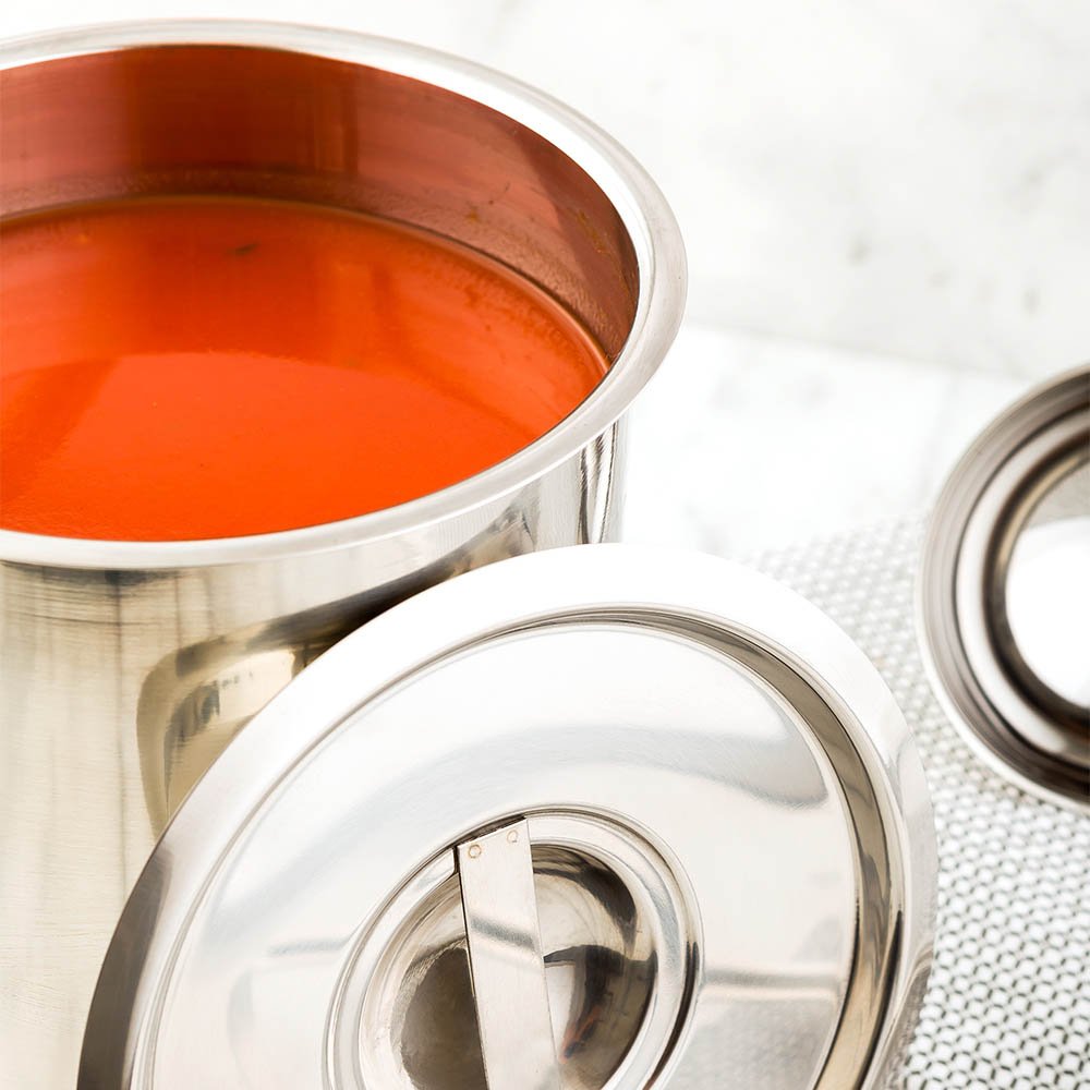 Restaurantware Lid Only: Met Lux Lid For 4.25 Quart Bain Marie 1 Stainless Steel Lid For Bain Marie Pot - Built-In Handle Pot So