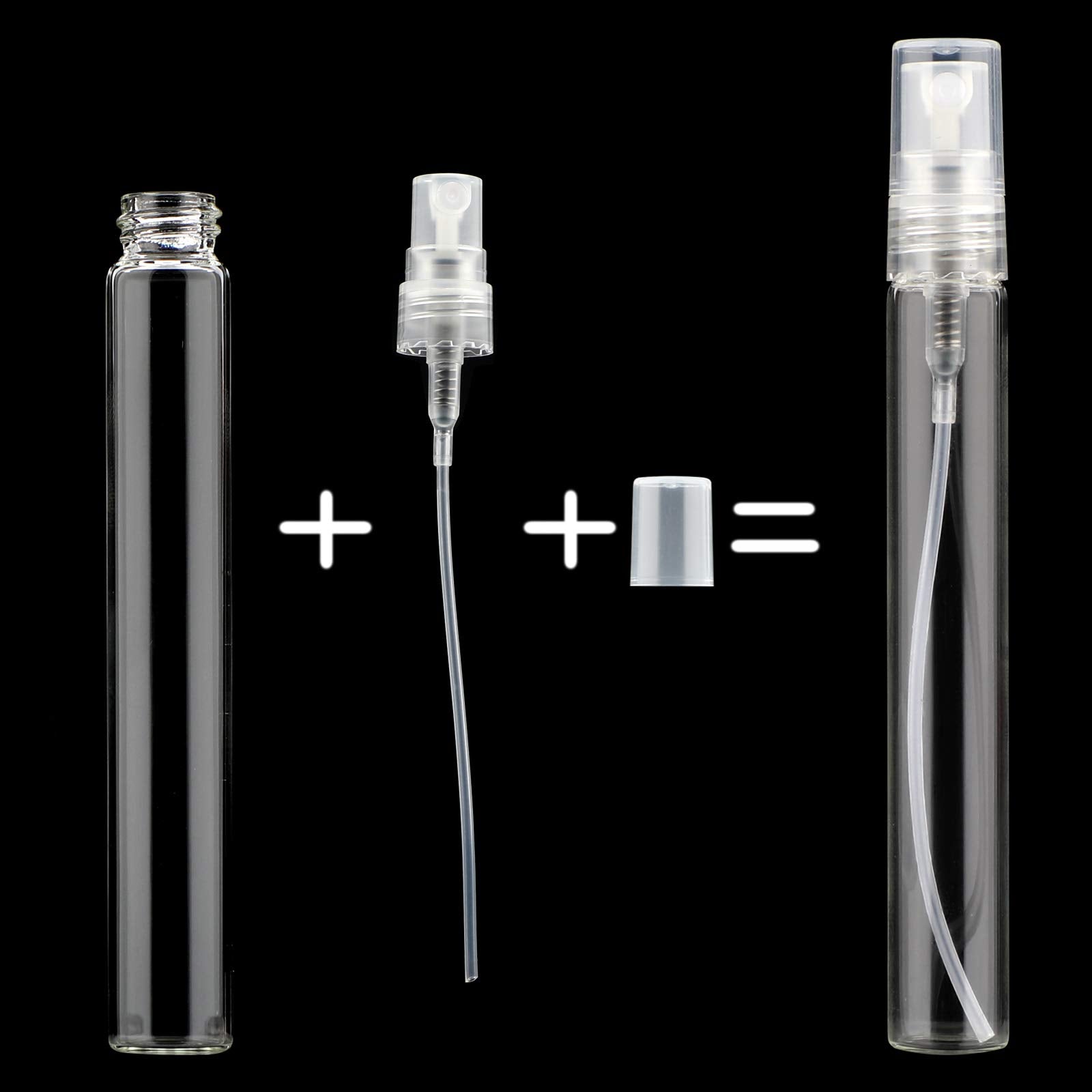 Savita 5 Pcs 10Ml Grass Perfume Spray Bottle Transparent Atomizer Refillable Small Empty Liquid Containers Fine Mist For Essenti