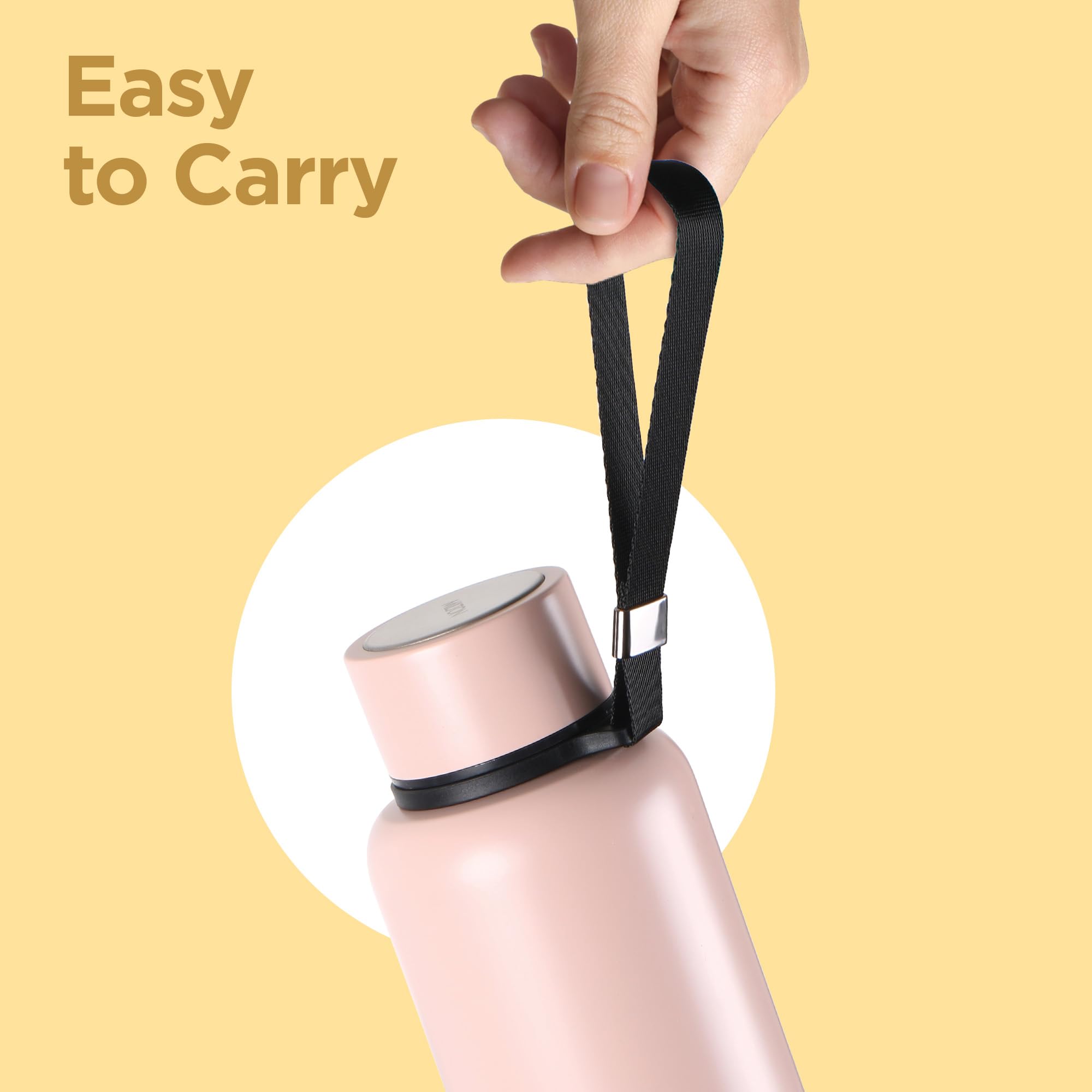 Milton Aura 1000 Thermosteel Bottle, 1.05 litre, Beige | 24 Hours Hot and Cold | Easy to Carry | Rust & Leak Proof | Tea | Coffe