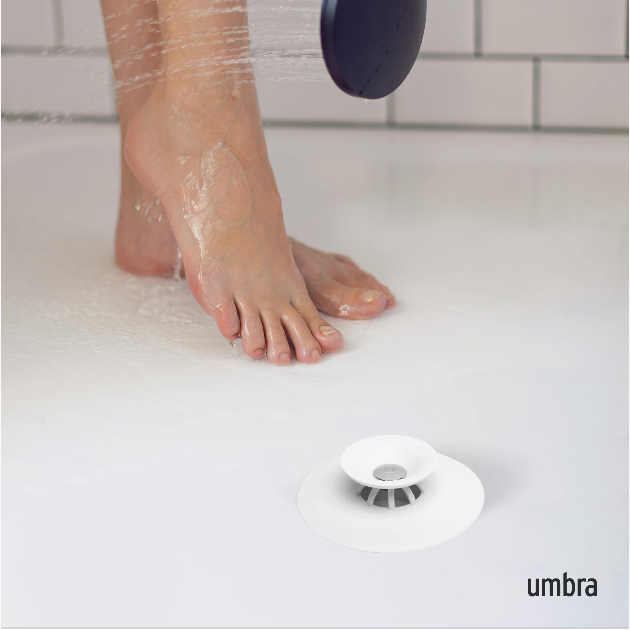 Umbra 023464-660 Flex Drain Stop/Hair Catcher, White