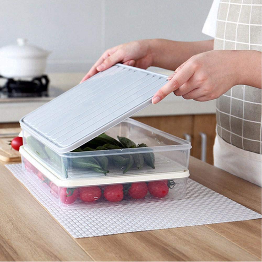 Food Storage Containers 11.02  8.85  1.81'' Vegetable Organizer 98-Oz With Lid Clear Fridge Crisper Keep Food Fresh Bpa Free Kit