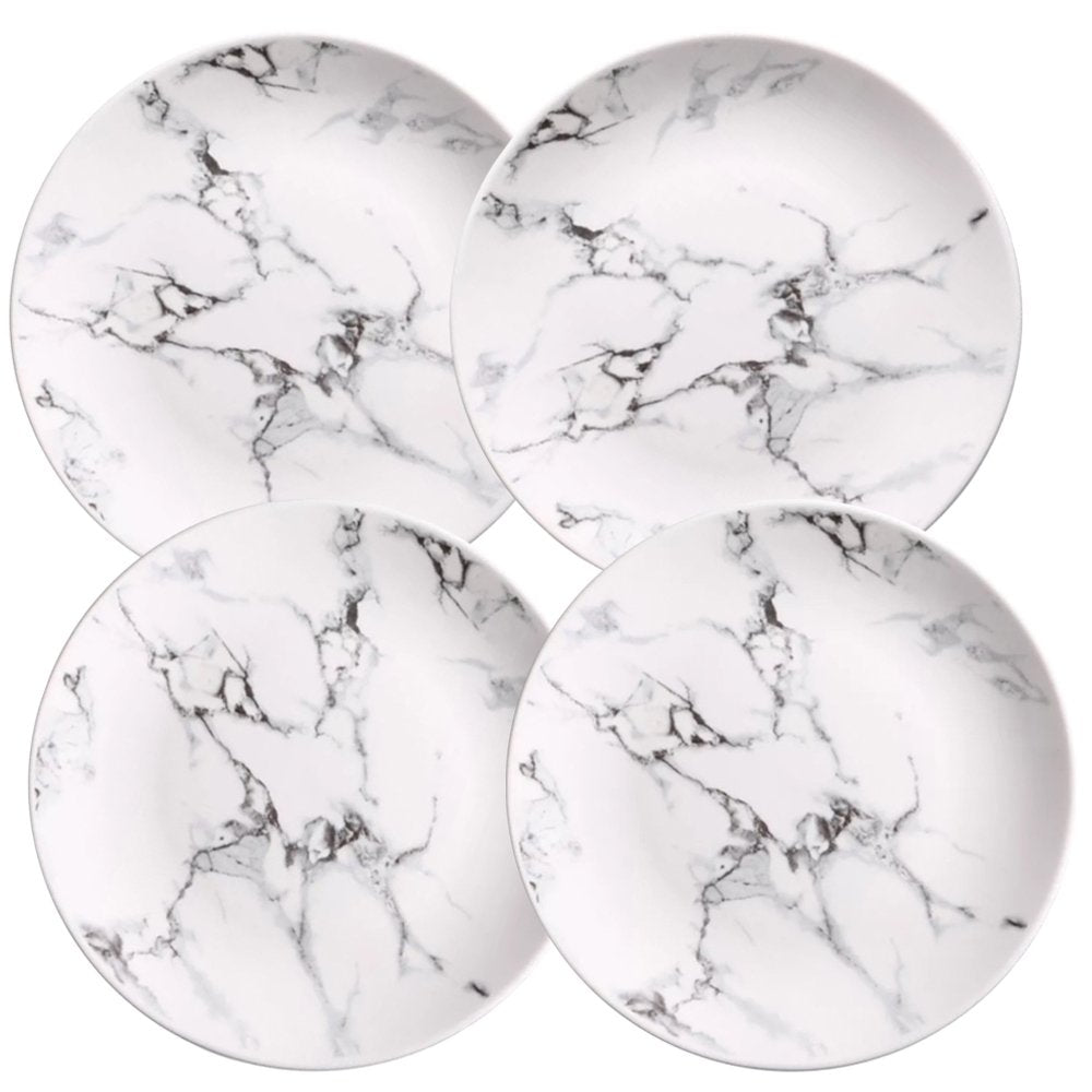Coffeezone Marble Design Porcelain Dinner Accent Plates Set of 4 (10 inches)