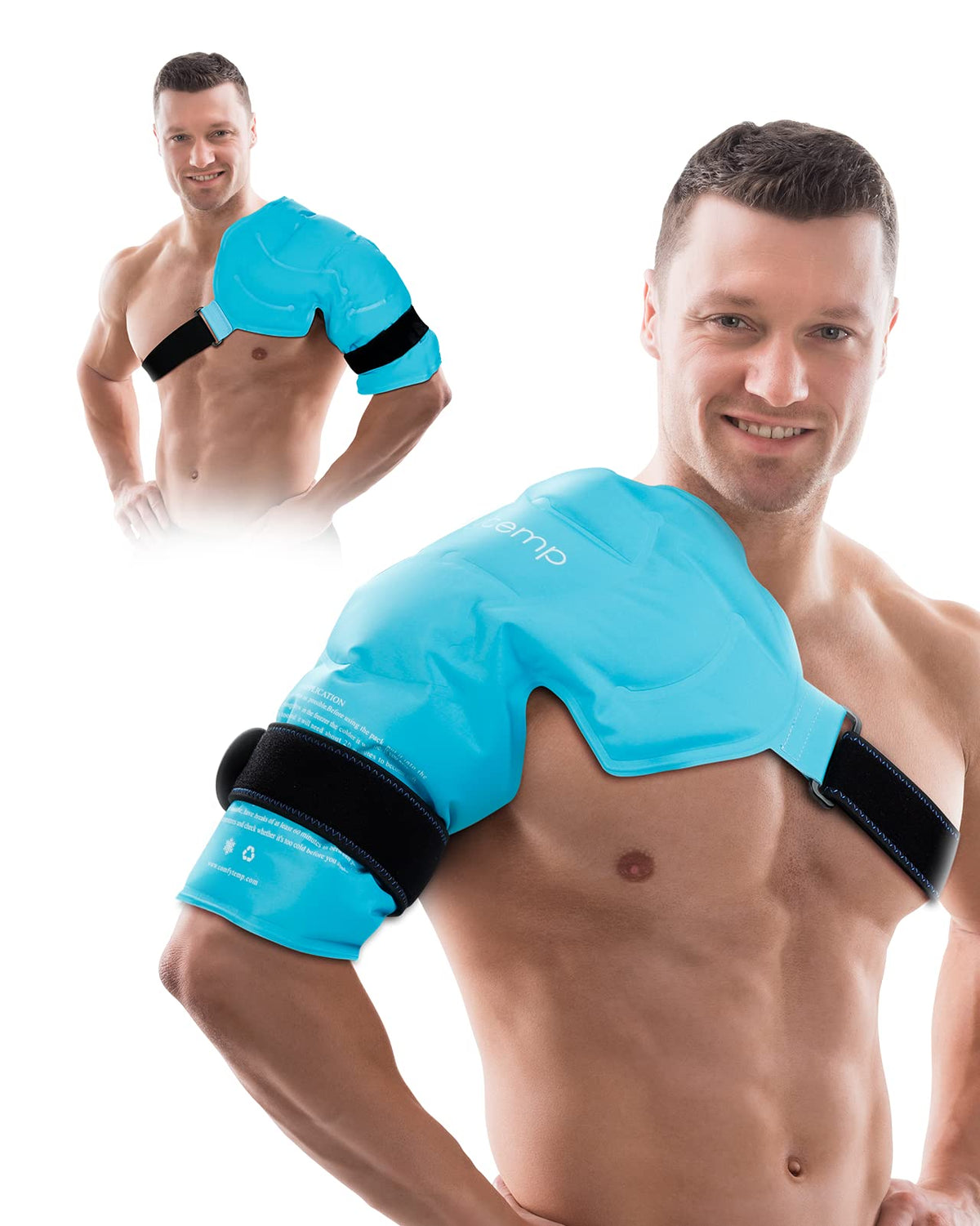 Comfytemp Shoulder Ice Pack Rotator Cuff Cold Therapy, Reusable Shoulder Wrap Large Gel Ice Packs For Injuries, Hot Cold Compres