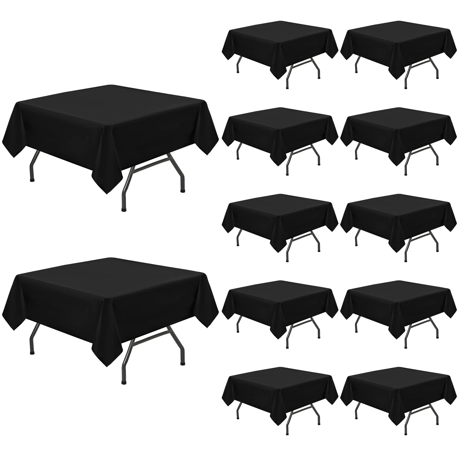 12 Packs Square Tablecloth, 52  52 Inch Premium Polyester Table Cloth Washable For Square Tables, Wrinkle Resistant Polyester Ta