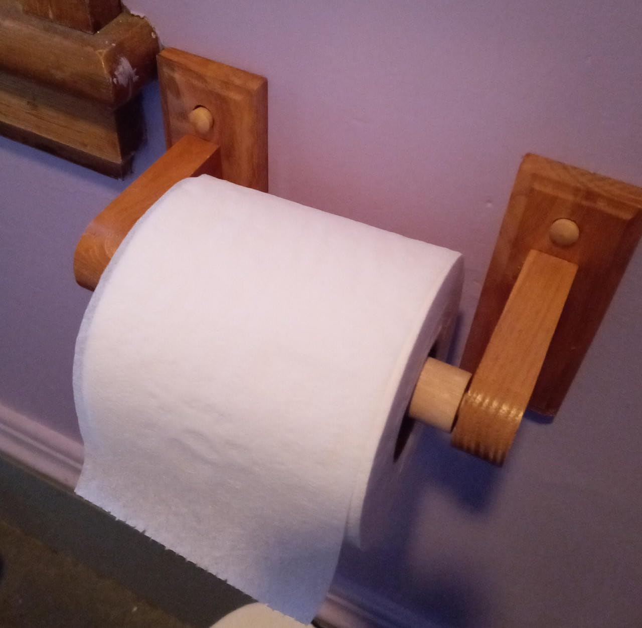 Spring-Loaded Bathroom Toilet Paper Holder Wall Mount Rod 5-Inch, Pack Of 1 Wood Toilet Paper Spring Rod For Replacements, By Wo