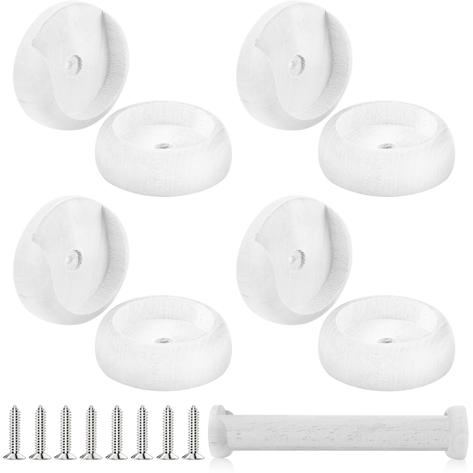 Yookeer 4 Pack Wooden Closet Pole Sockets Closet Pole Holder Closet Rod Holders Closet Pole Socket For Wardrobe Hallway Bathroom