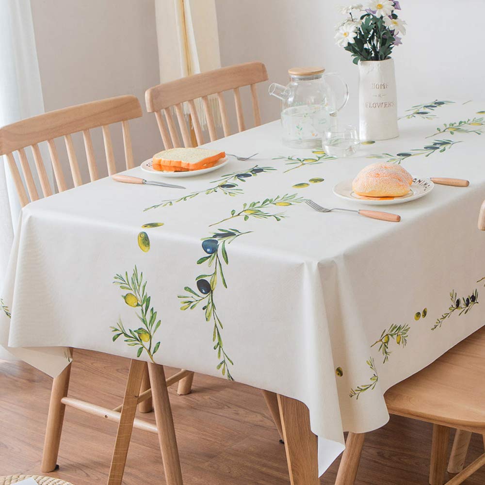 Trudelve Heavy Duty Vinyl Table Cloth Plastic Table Cloths For Kitchen Dining Table Wipeable Pvc Waterproof Tablecloth For Squar