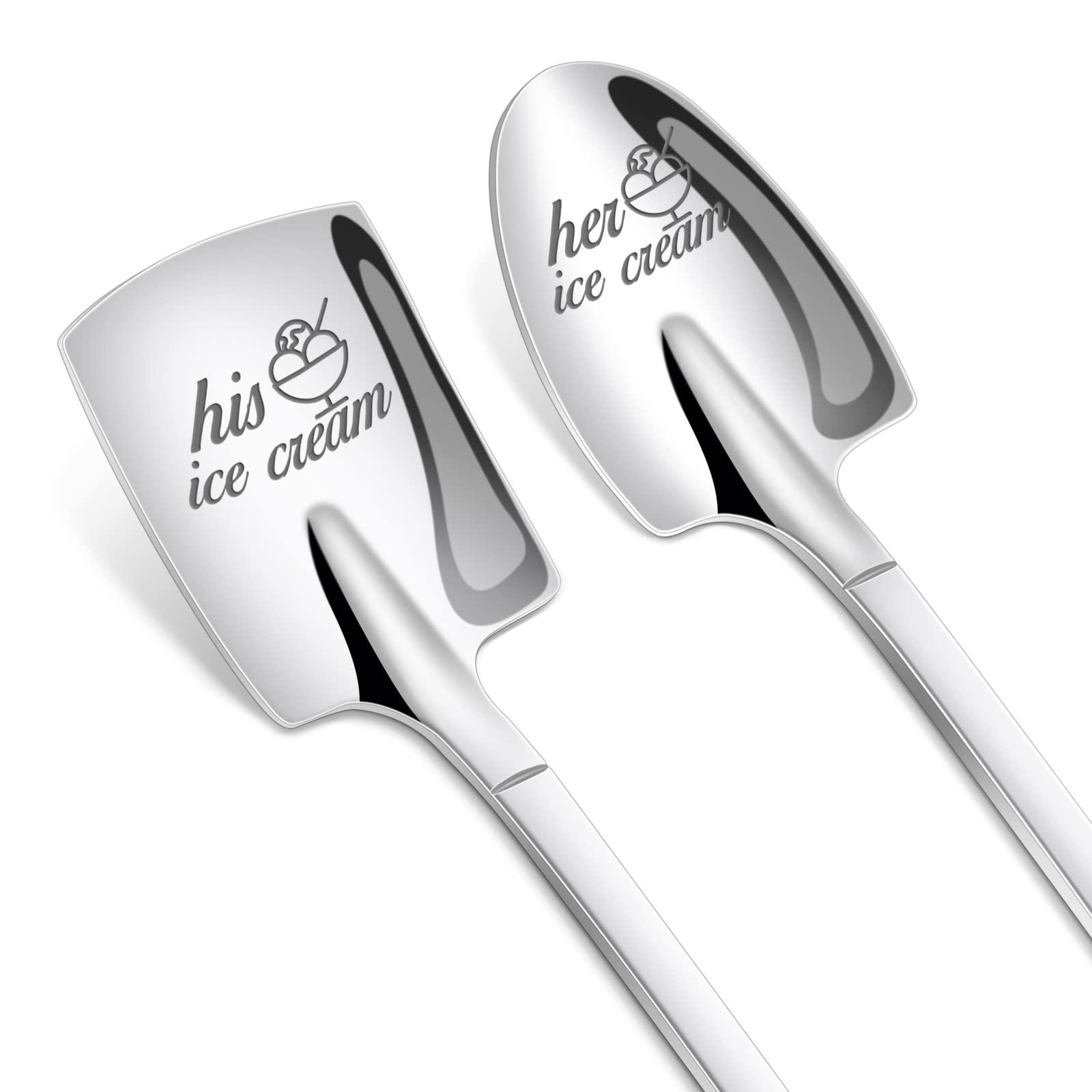 Prstenly Gifts For Him Her, 2 Pcs His And Hers Ice Cream Spoons Boyfriend Girlfriend Couples Gift Ideas, Anniversary Engagement