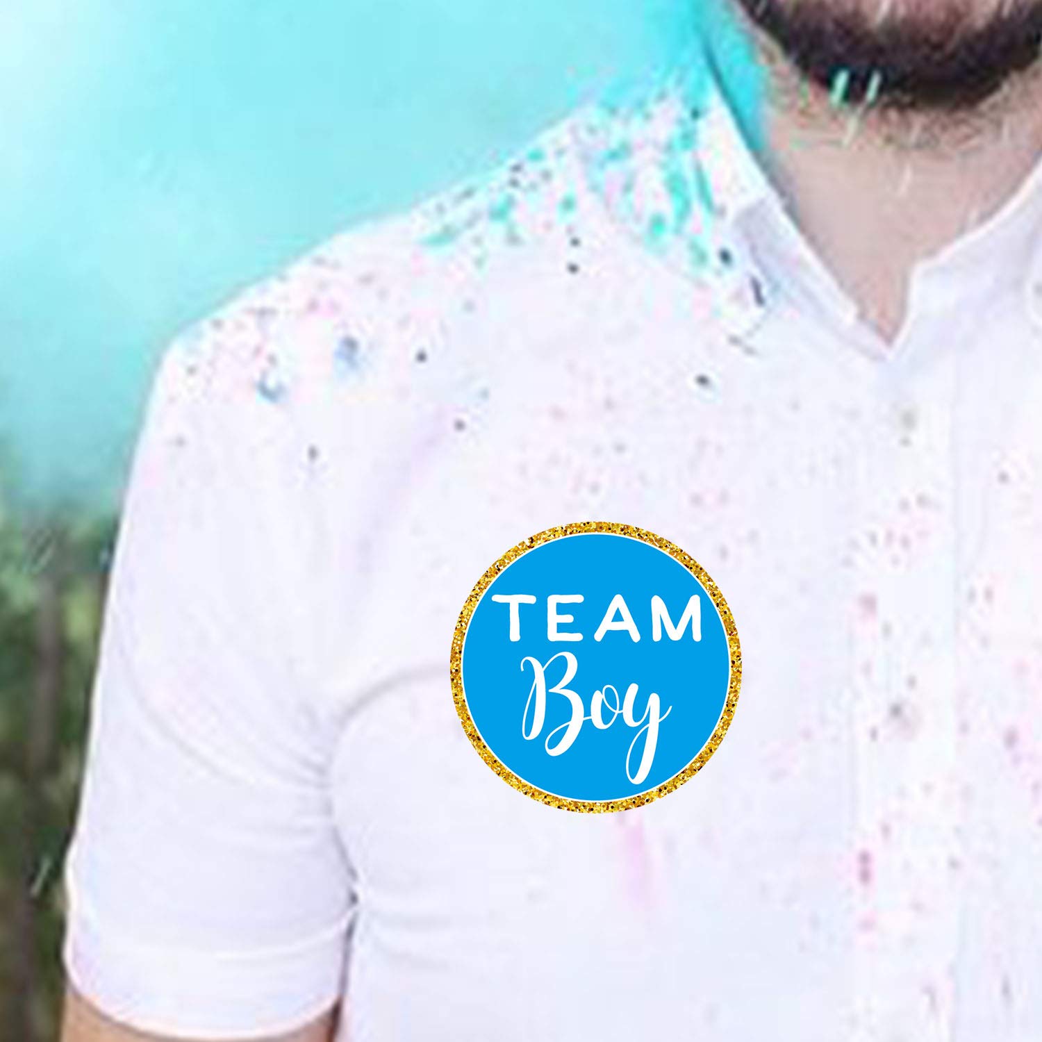 Mr.Mug Gold Gender Reveal Stickers- 80 Pack Team boy and Team Girl Baby Shower Sticker Labels  Perfect Gender Reveal Party Supplies  2 Inch.