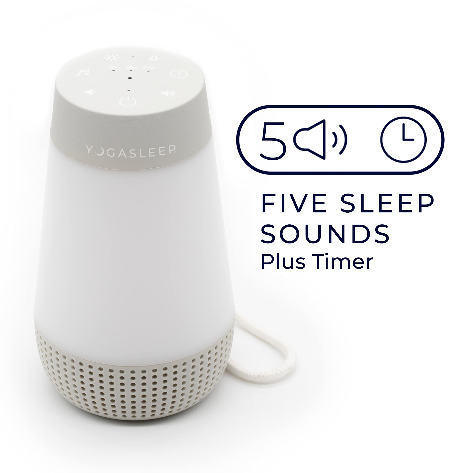 Yogasleep Baby Soother White Noise Sound Machine & Night Light, With Voice Recording & 5 Sound Options Including Brown Noise, Na