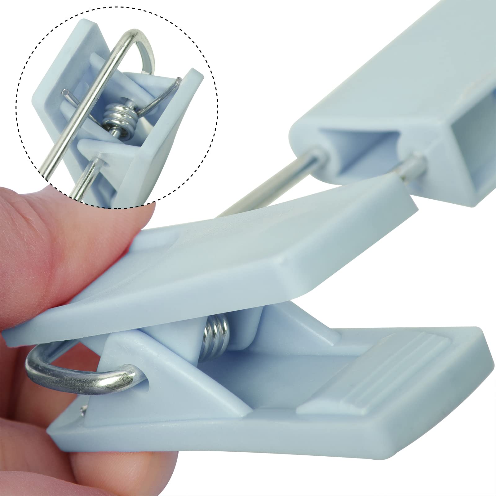 Pants Hangers With Clips Skirt Hangers For Women Plastic Clip Hangers For Pants Clothes Hangers (30Pack, Blue)