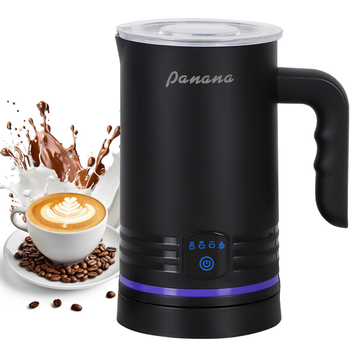 Electric Milk Frother, 4 In 1 Milk Steamer, 14.5Oz/430Ml Automatic Warm And Cold Foam Maker For Coffee,Latte, Cappuccino, Macchi