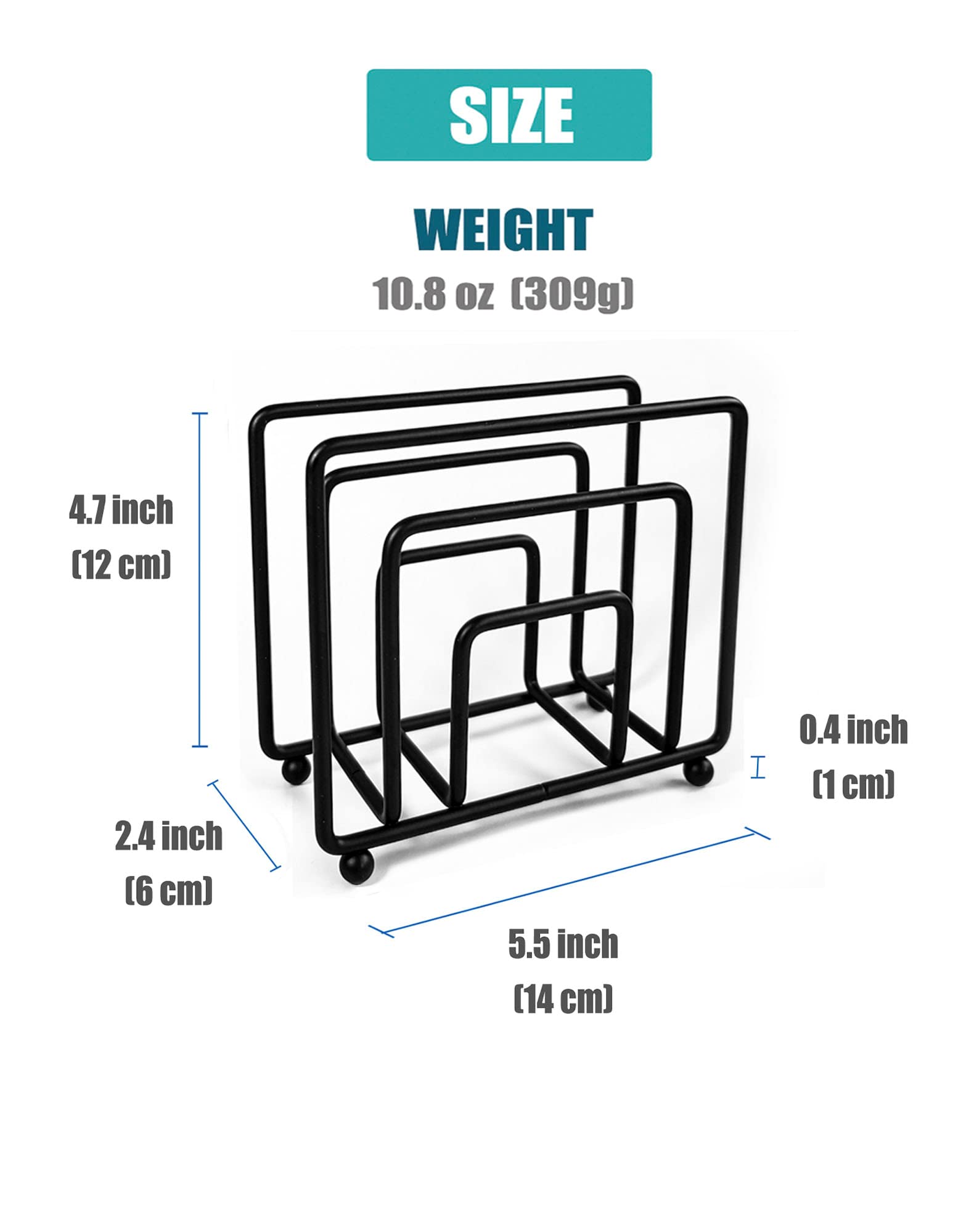 Napkin Holder Freestanding Metal Tabletop Tissue Dispenser for Tables  Dining  Kitchen  Restaurant  Picnic (Black)