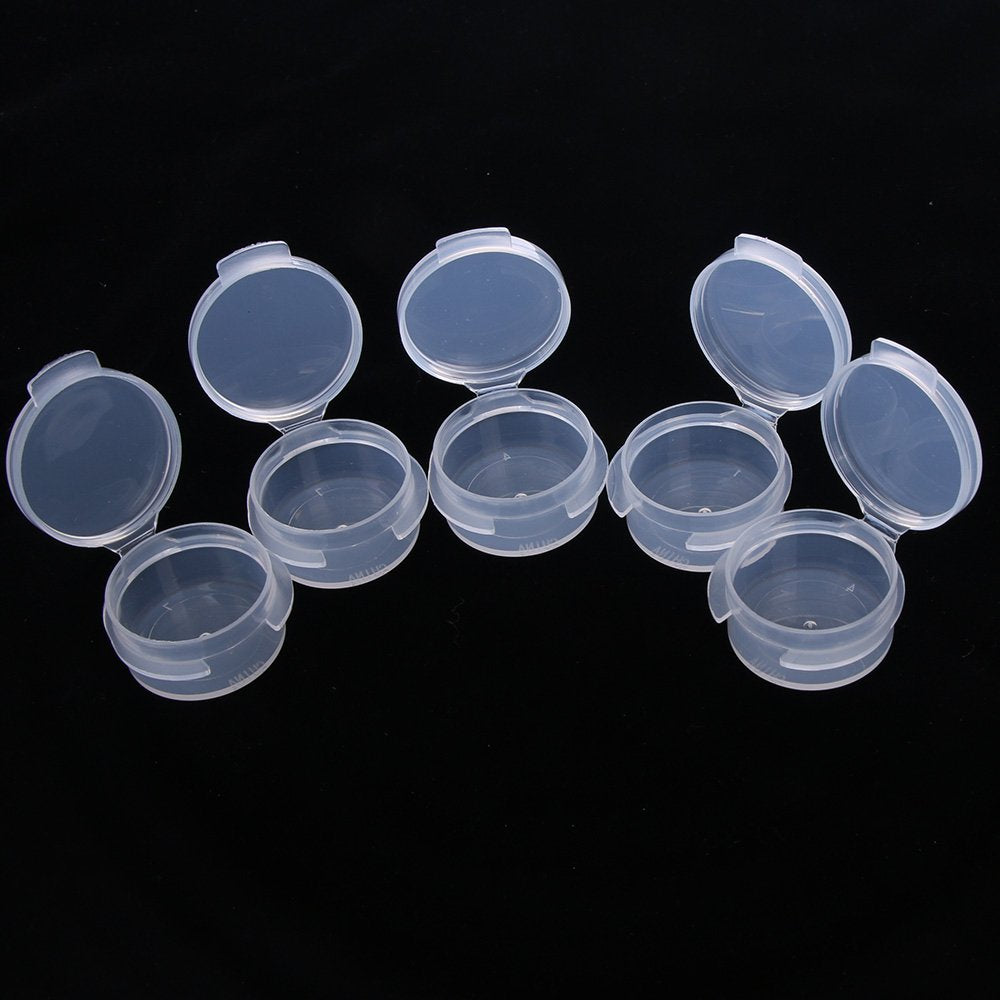 Eorta 50 Pcs Plastic Cosmetic Jar 5G Empty Clear Case With Snap Lids Portable Mini Storage Box Makeup Jar Sample Bottle Sealing