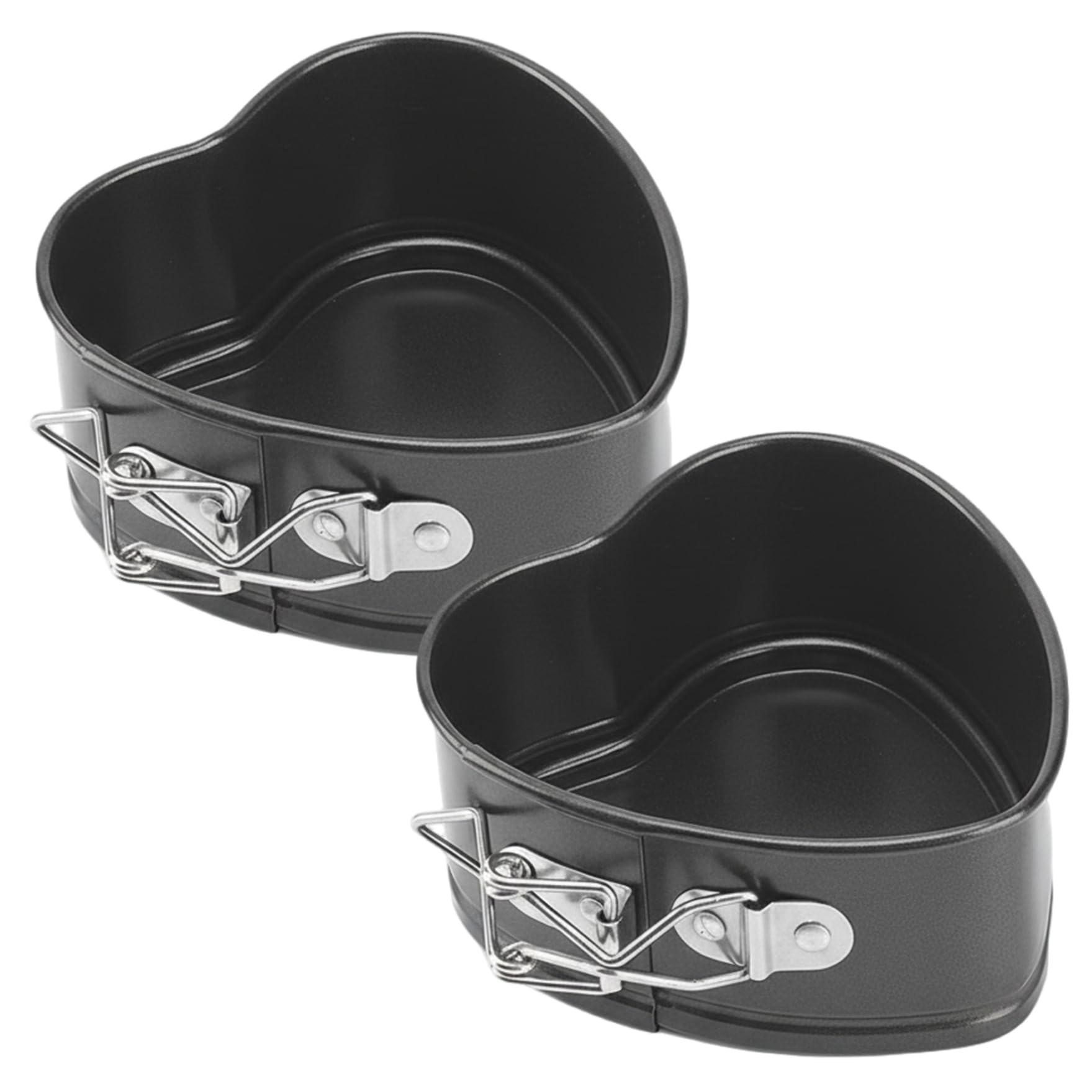 Gemuseeee 2Pcs 4 Inch Cake Pan, Heart Shaped Springform Pan with Locking Clasp & Removable Bottom, Small Cake Tin for Baking Che