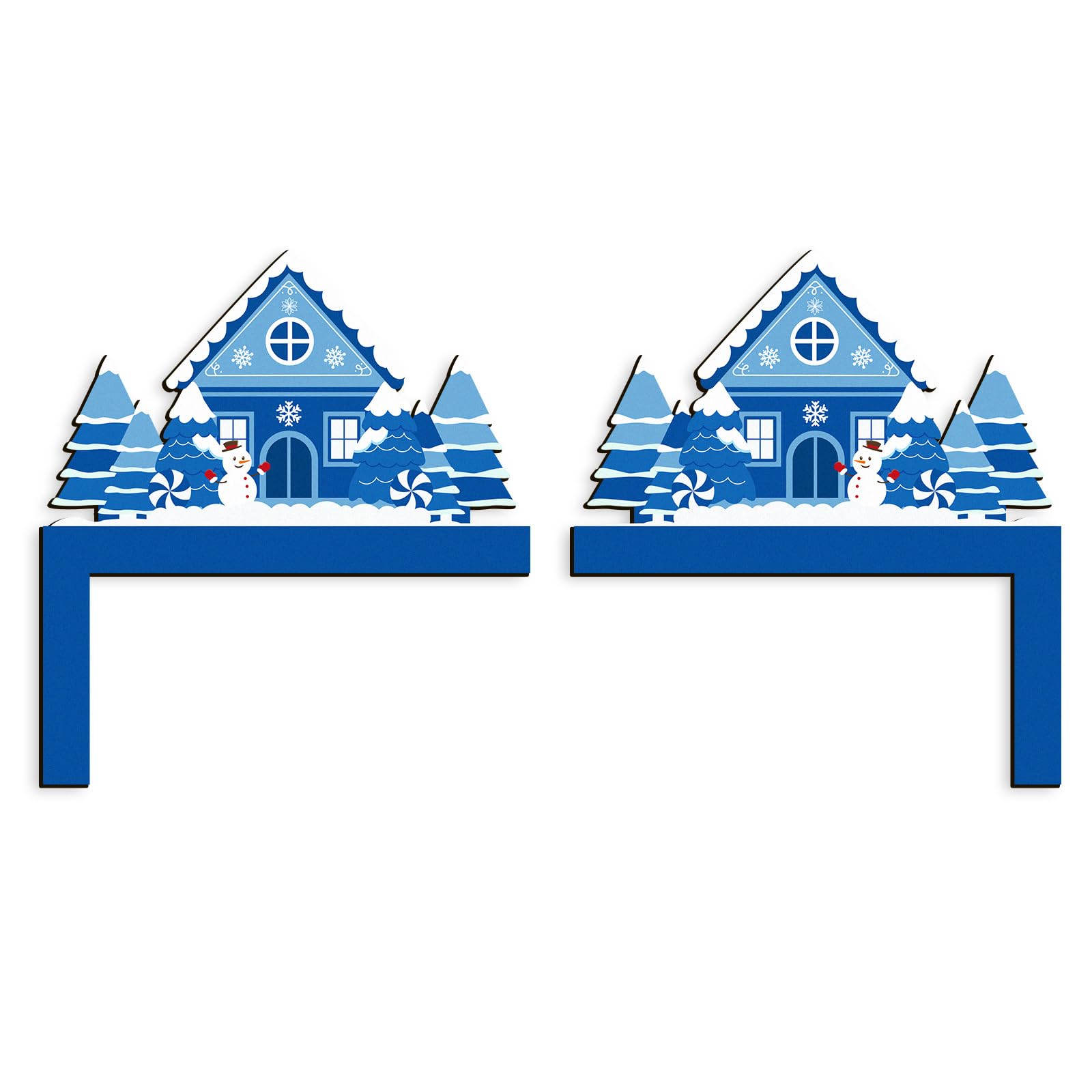 COLOR VALLEY ART Winter Door Topper Winter White Snowflake Door Frame Decoration Corner Sign Decor for Xmas Shelf Cabinet Window