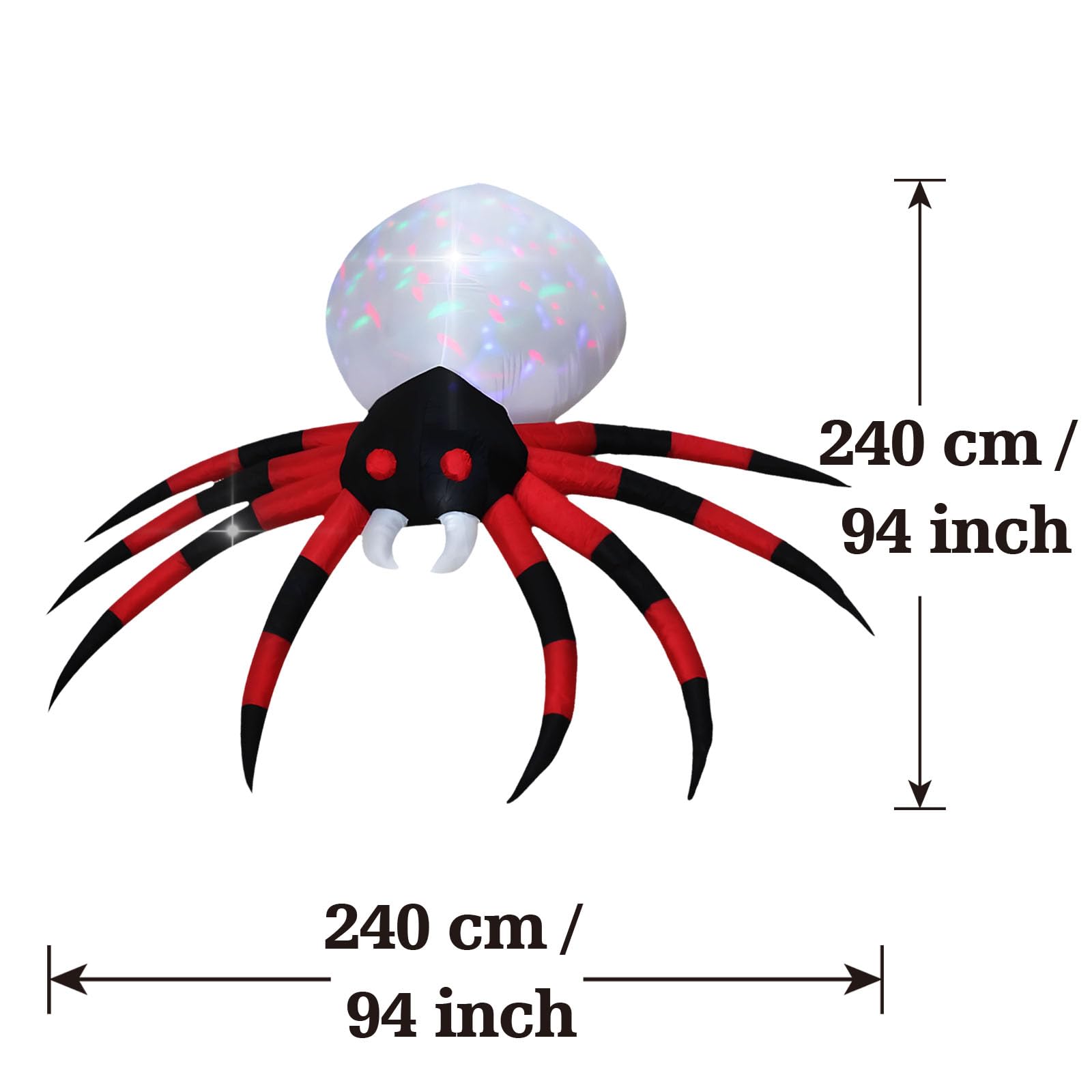 Decfine Halloween Blow up Inflatable Spider Decoration-Lighted Blow-Up for Home Yard Garden Indoor and Outdoor Decoration with B