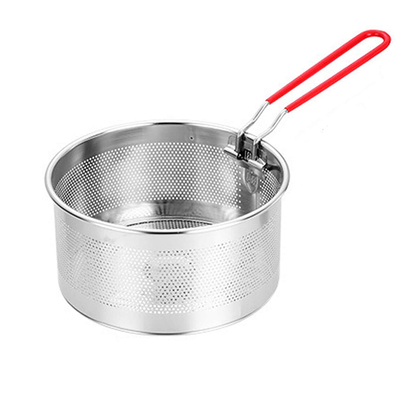 Tenta Kitchen Pasta Strainer Boiling Blanching Colander Vegetable Steamer Basket Stainless Steel Fryer Basket with Removable han