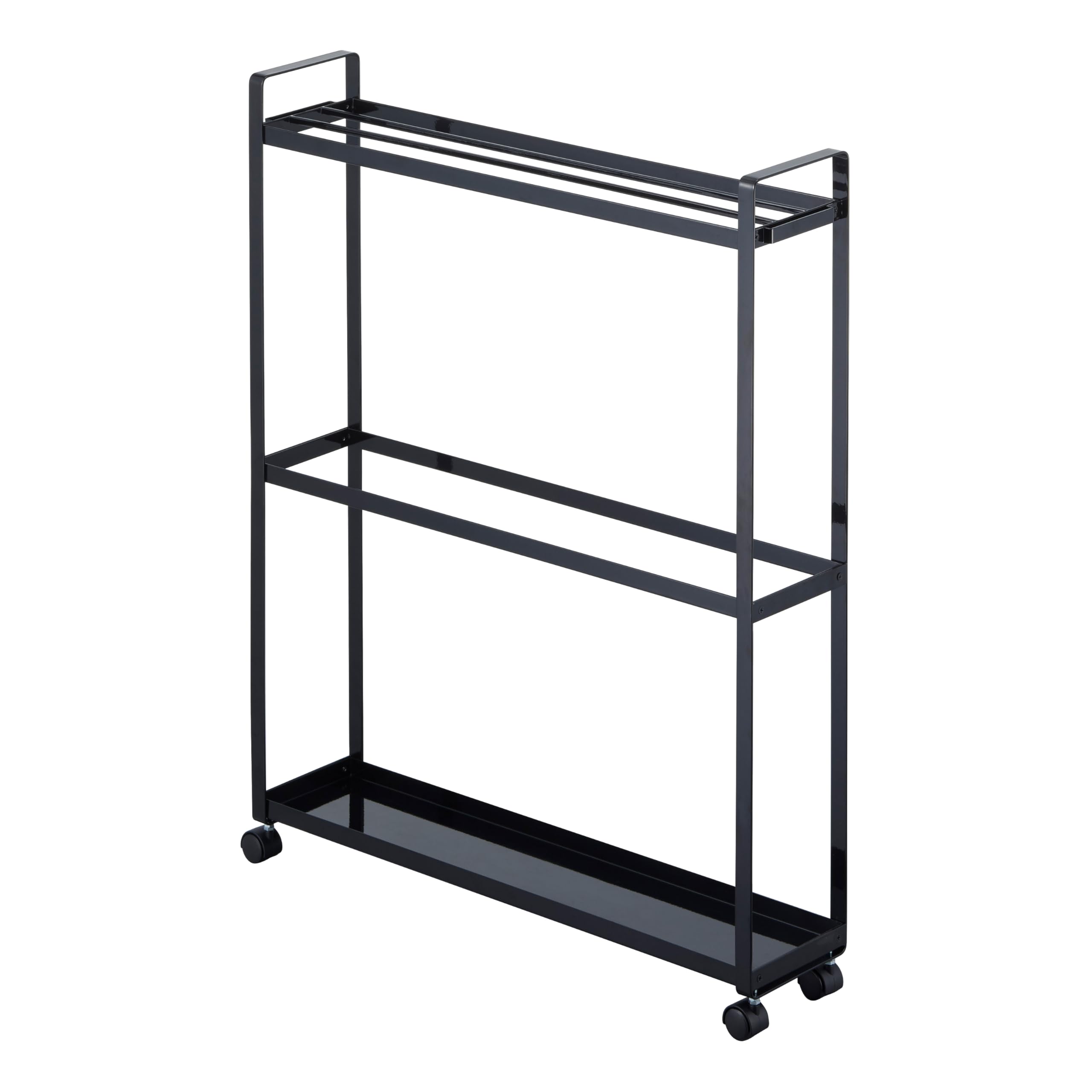 YAMAZAKI home 4293 Towel Rack and Bath Cart-Rolling Bathroom Storage Organizer  One Size  Black