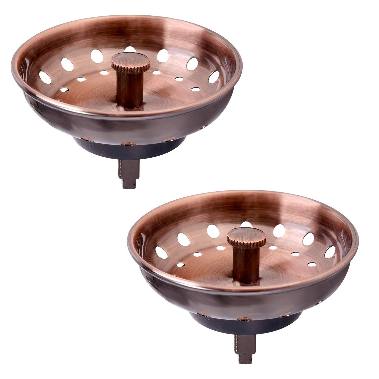 Kone Copper Kitchen Sink Strainer Basket, 2 Pcs Stainless Steel Antique Copper Sink Drain Strainer And Sink Stopper For Standard