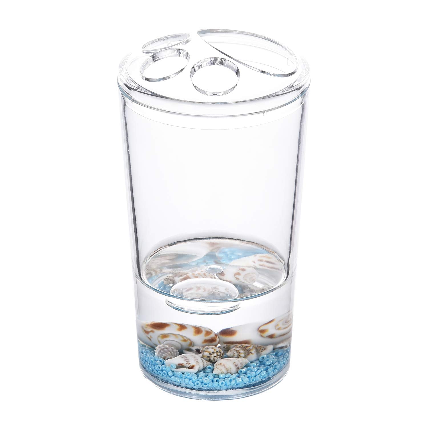Locco Decor 4 Piece Acrylic Liquid 3D Floating Motion Bathroom Vanity Accessory Set Conch