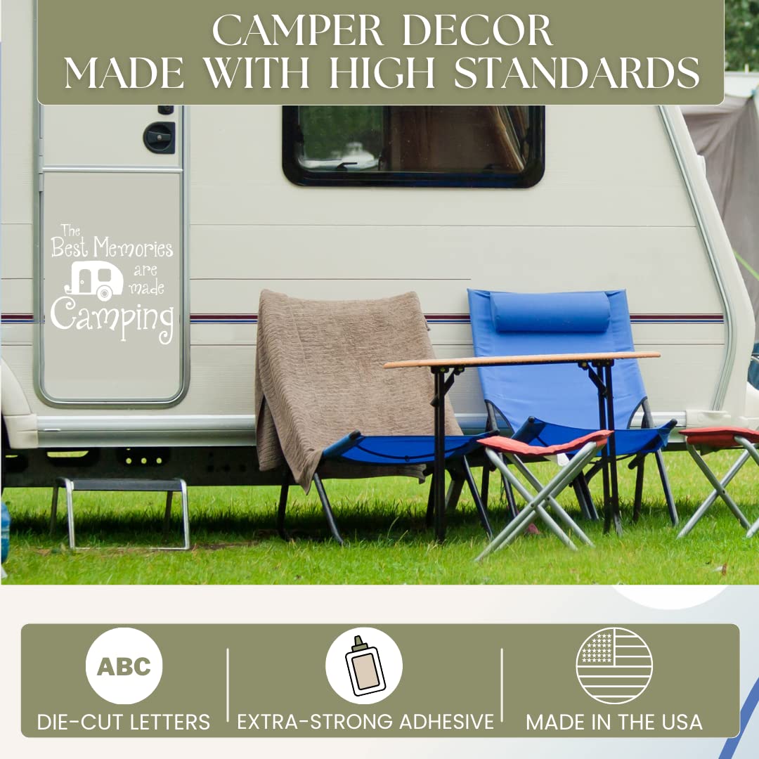 The Best Memories Are Made Camping Rv Decals - Vinyl Camper Decals - Outdoor Decals For Rv Trailers - Rv Camper Decals Sayings F