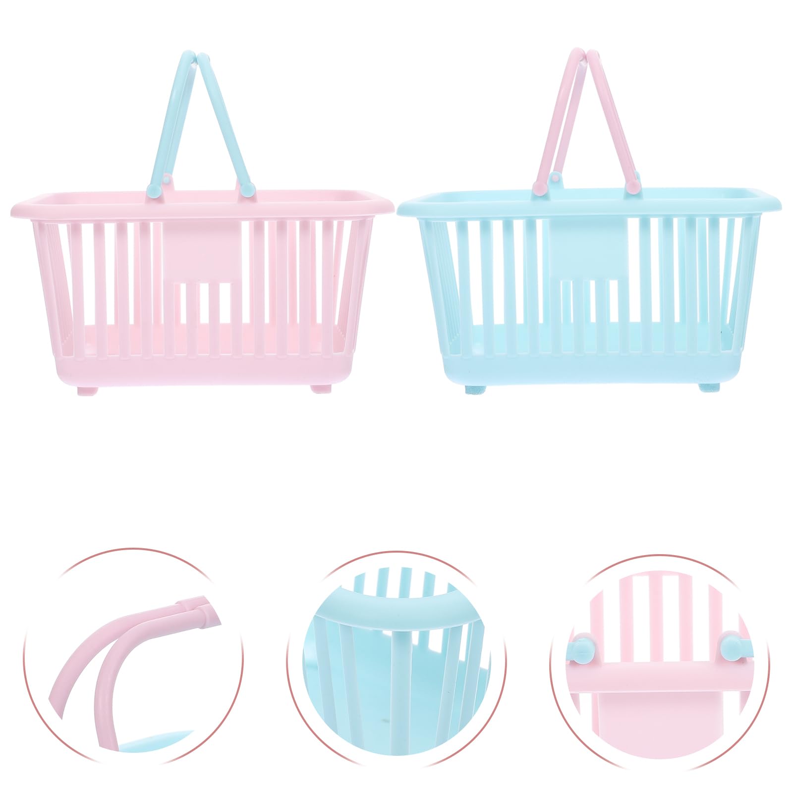 Play Store 4 Pieces Kids Small Shopping Basket Mini Plastic Grocery Baskets With Handles Retail Shopping Baskets Shower Baskets