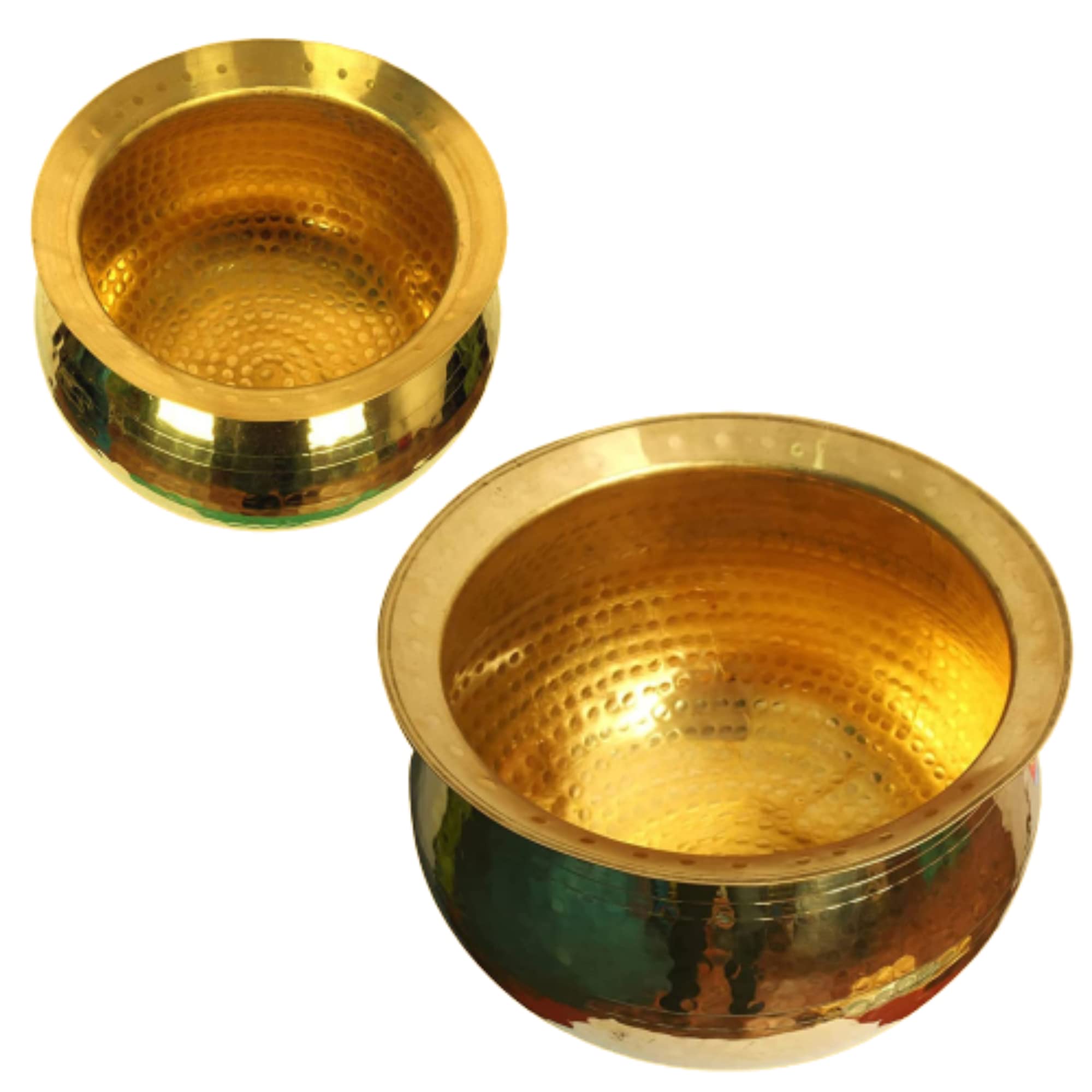 Hokoya Brass Utensils For Kitchen Handi Set (Combo (10L+5L))