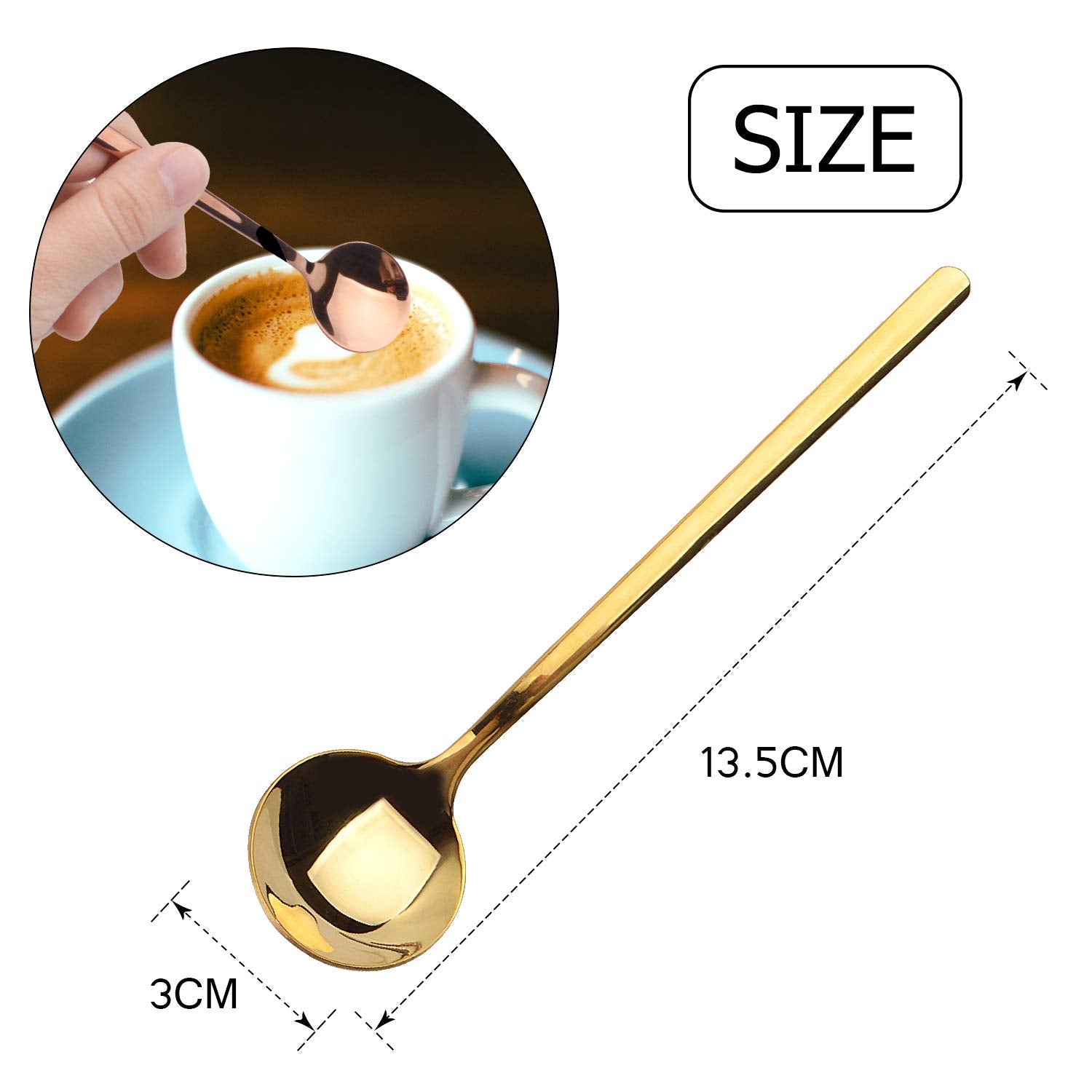 Espresso Spoons Set, 4Pcs Stainless Steel Coffee Spoons Matte Demitasse Spoon Teaspoons For Dessert, Tea, Appetizer - 5.3 Inch,
