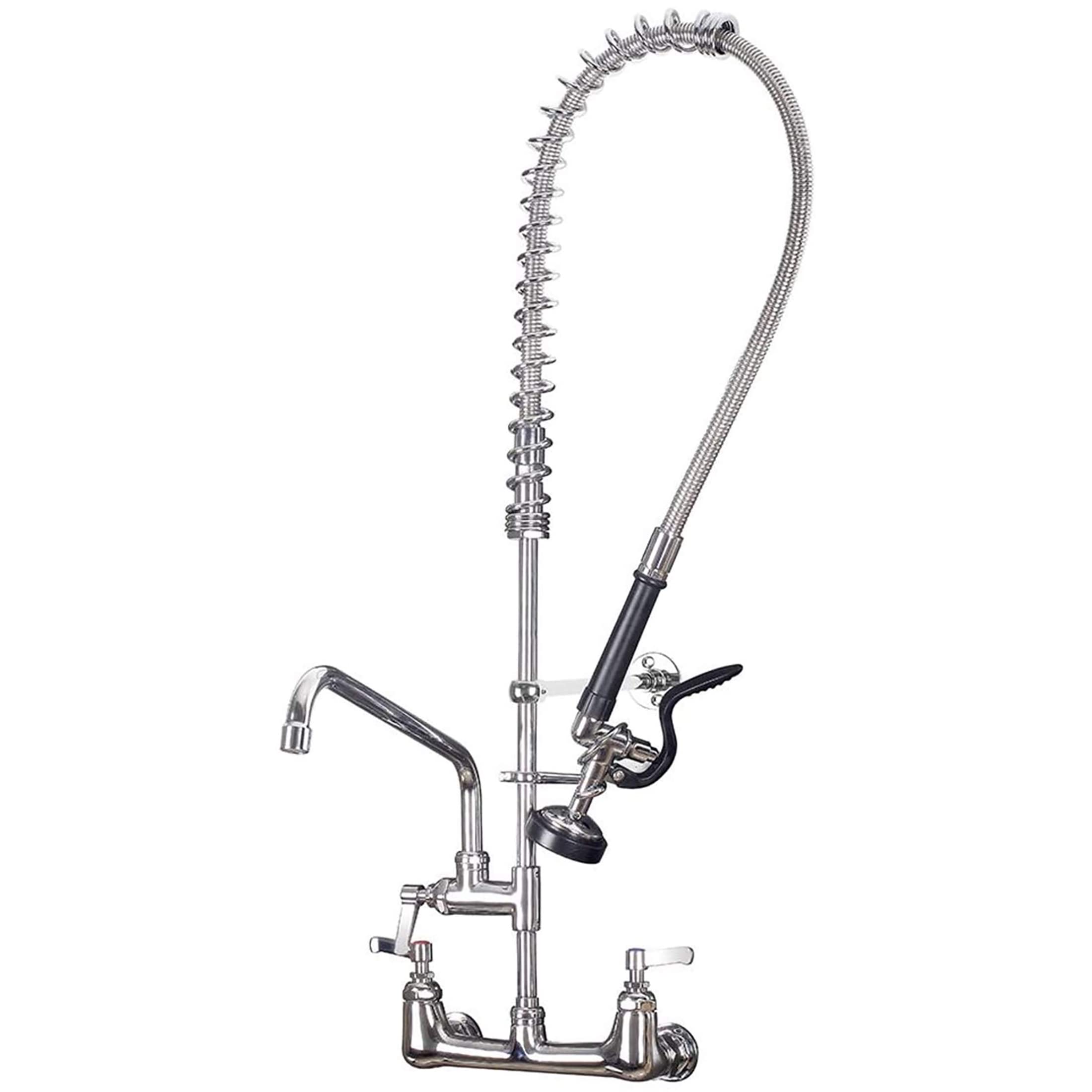 Cwm Commercial Sink Faucet With Sprayer 36 Inch Commercial Faucet Pre Rinse Sprayer 8 Inch Wall Mount Center With 12 Inch Add On
