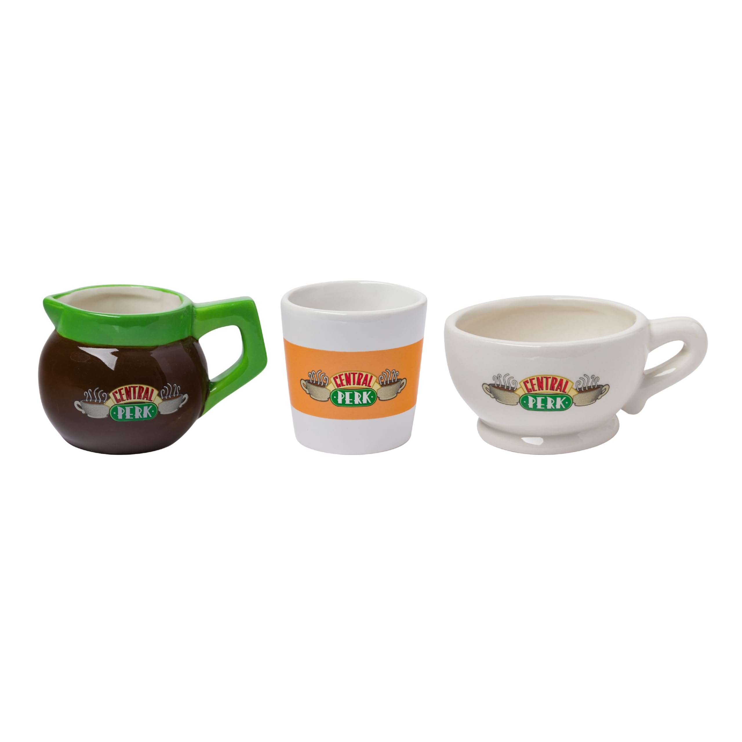 Friends Central Perk 3-Piece 3.5-Ounce Ceramic Sculpted Mini Cup Set